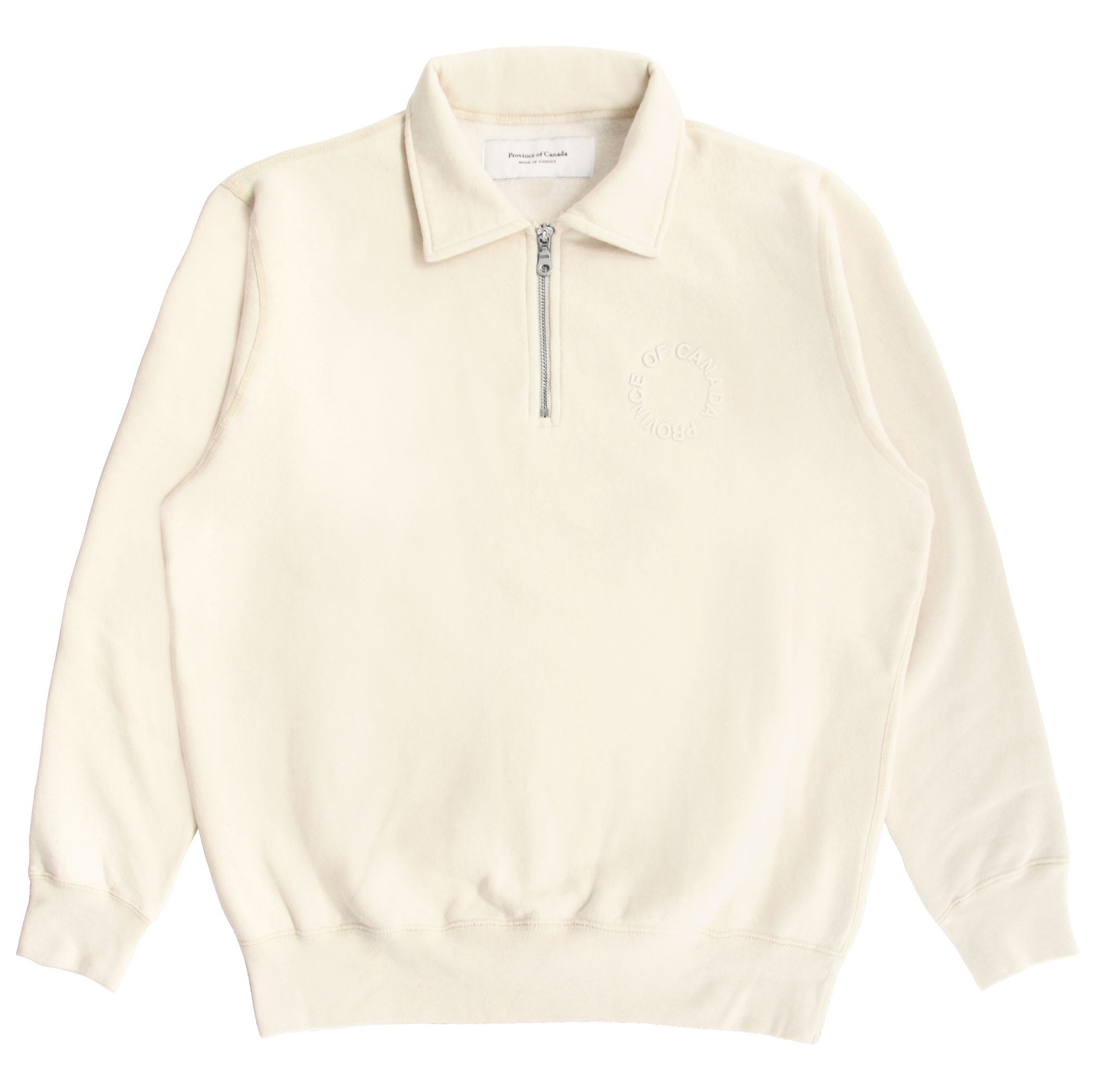 Province of Canada - Half Zip Fleece Sweatshirt Cream Unisex - Made in Canada