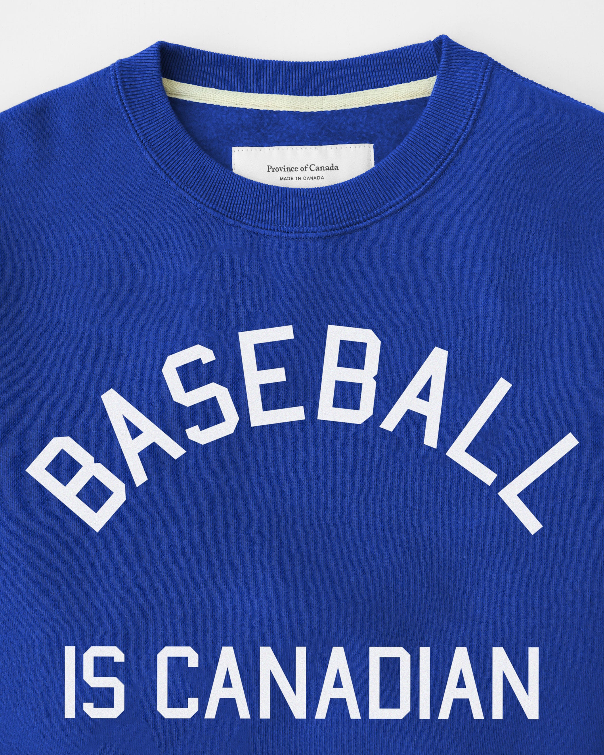 Made in Canada World Series Baseball is Canadian Fleece Sweatshirt Royal Blue - Unisex - Province of Canada