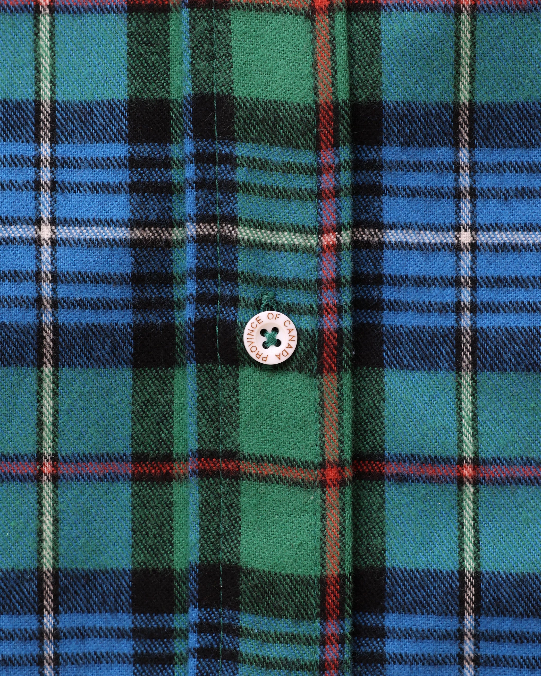 Made in Canada 100% Cotton Evergreen Red Plaid Flannel Shirt Blue Green - Unisex - Province of Canada