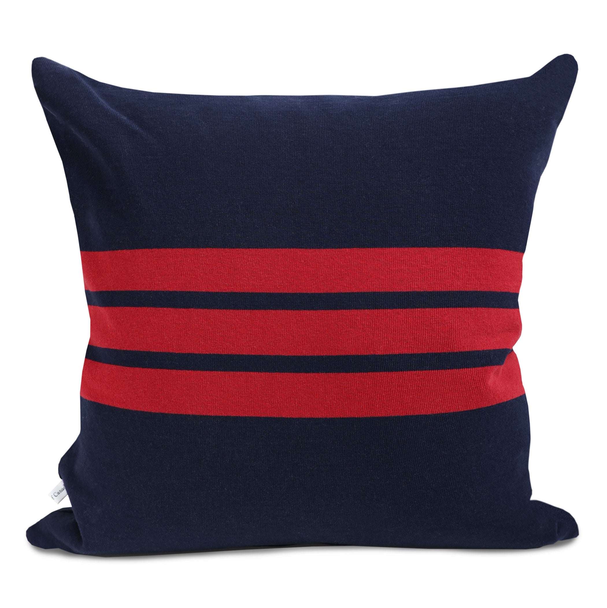 Made in Canada 100% Cotton Brackley Cushion Cover Scarlet and Navy - Province of Canada