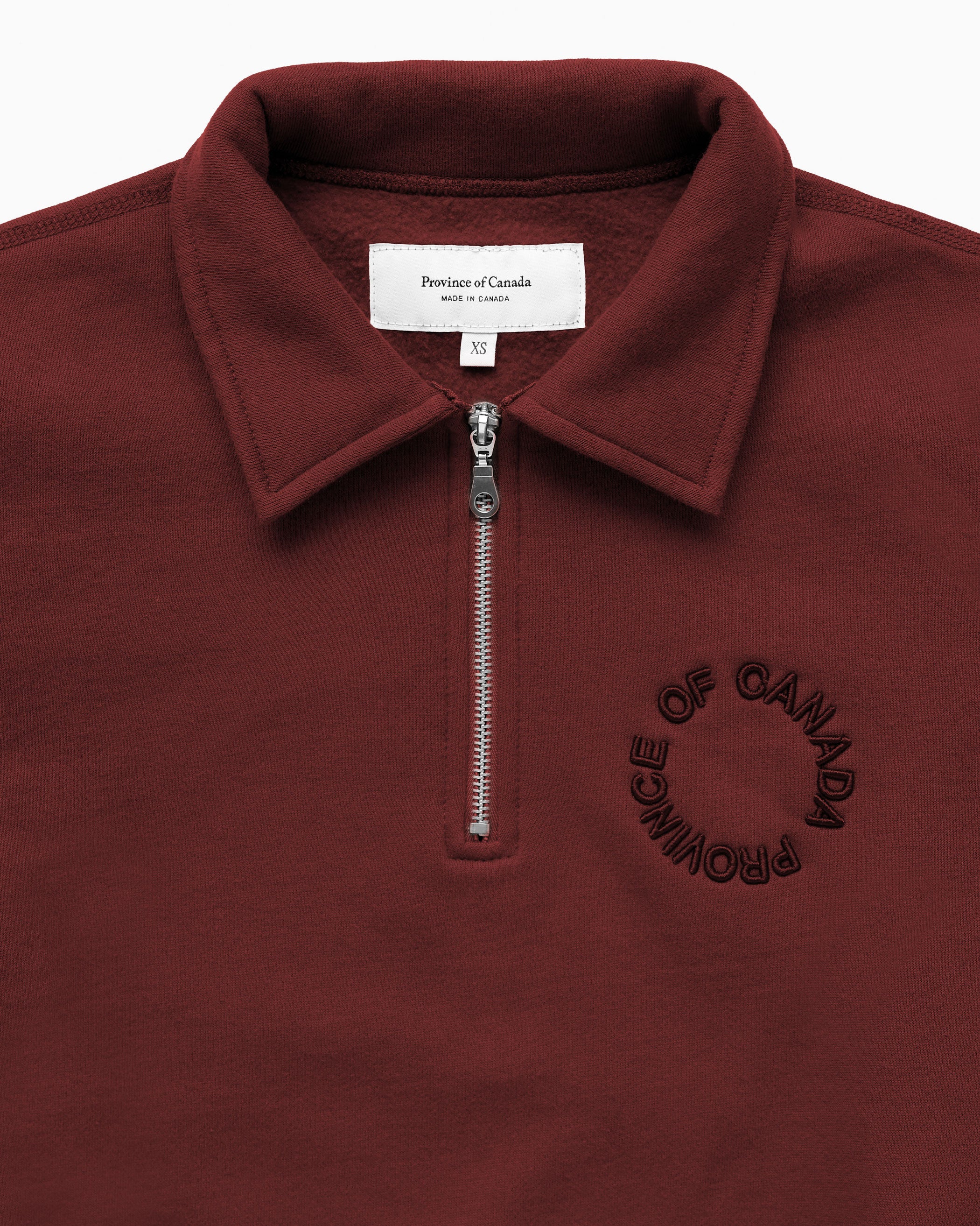 Made in Canada Half Zip Fleece Sweatshirt Red Unisex - Province of Canada