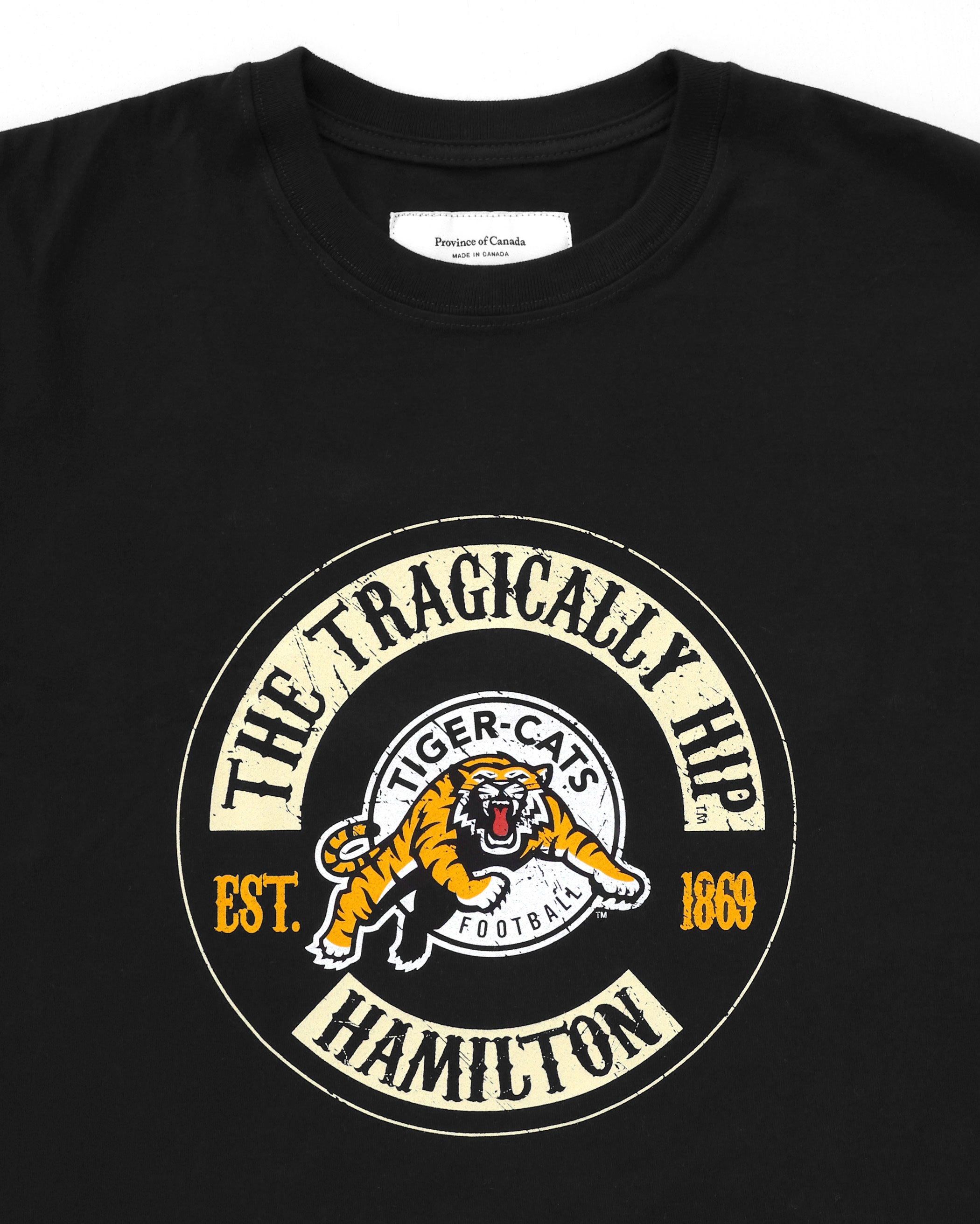 Made in Canada Hamilton Tiger-Cats CFL x The Tragically Hip Tee - Unisex - Province of Canada