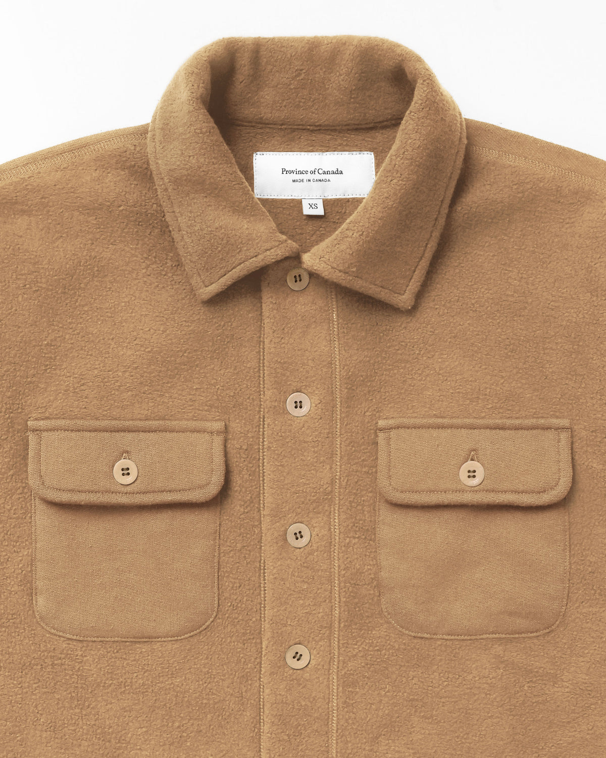 Reverse Fleece Overshirt Camel - Unisex - Made in Canada - Province of Canada