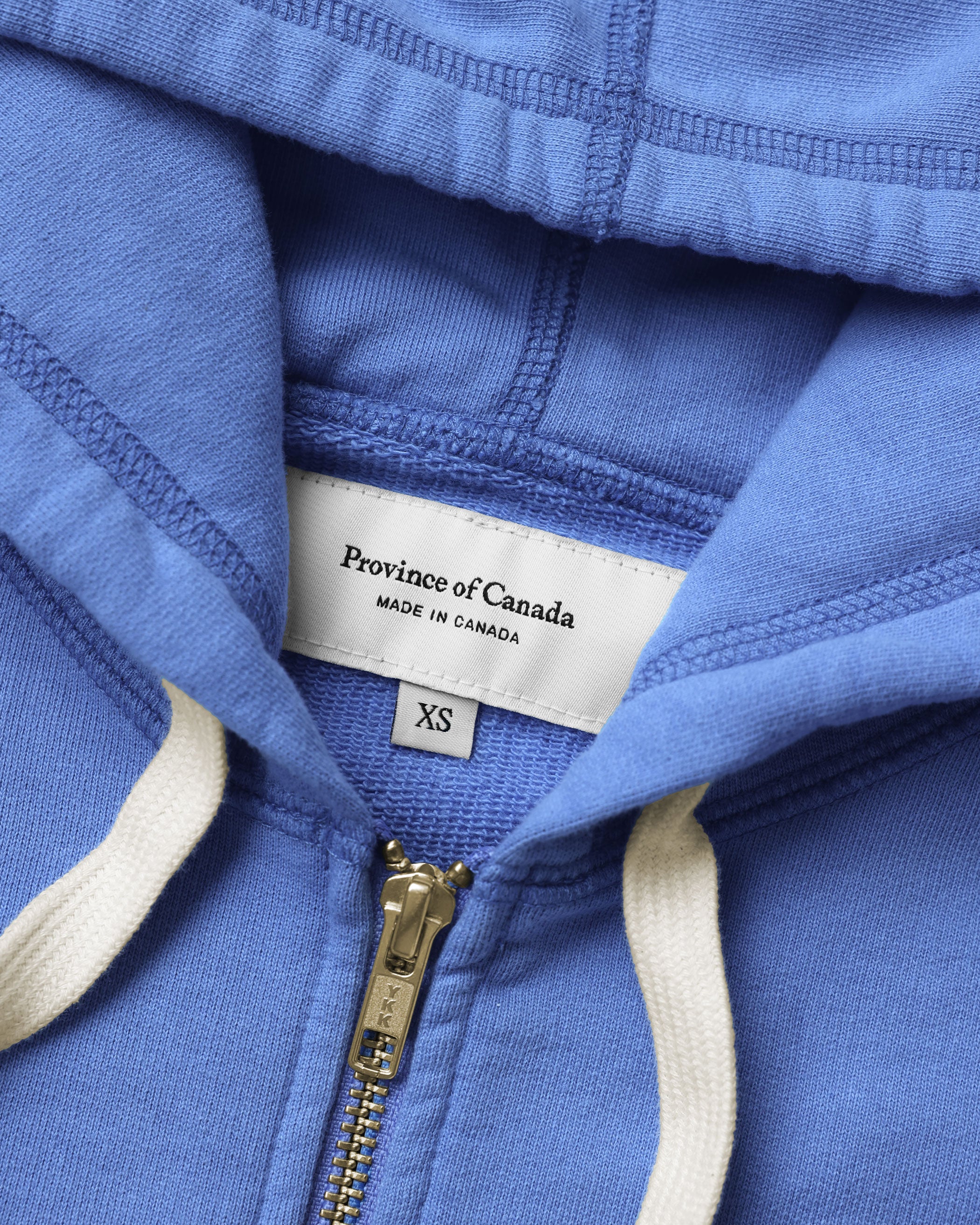 Made in Canada 100% Cotton French Terry Zip Hoodie Cerulean Blue - Unisex - Province of Canada
