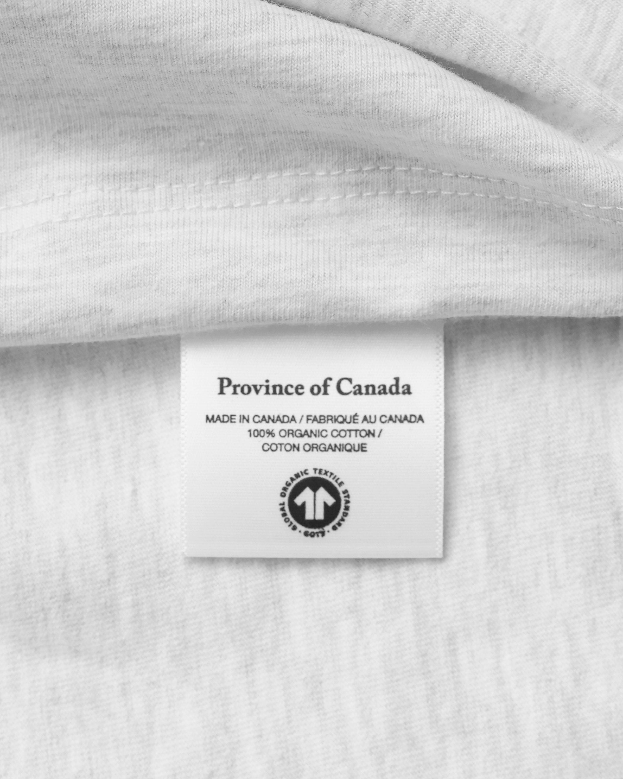 Made in Canada Organic Cotton Honorary Canadian T-Shirt Tee Cloud Red Print - Unisex - Province of Canada