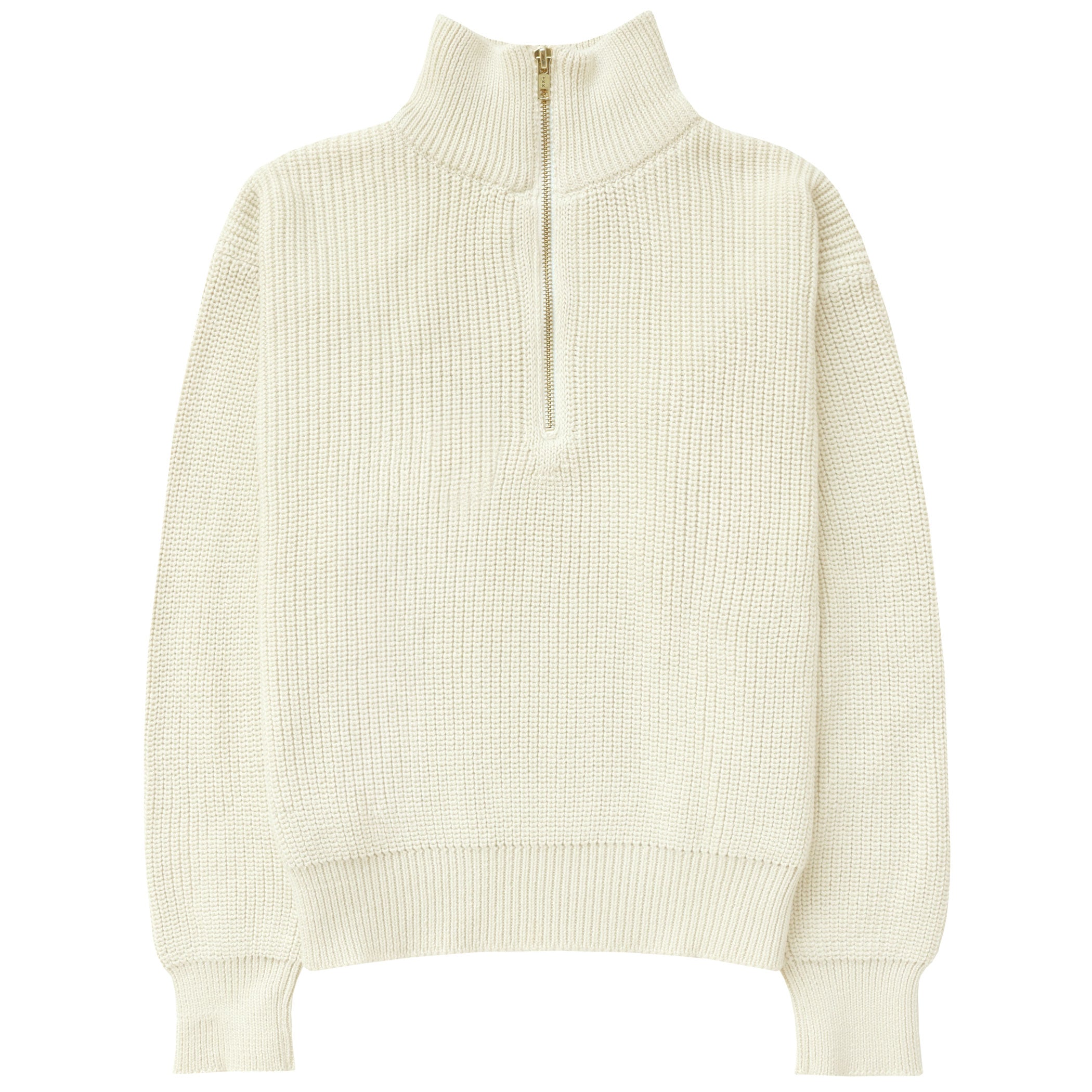 Made in Canada 100% Cotton Knit Half Zip Sweater Cream - Unisex - Province of Canada