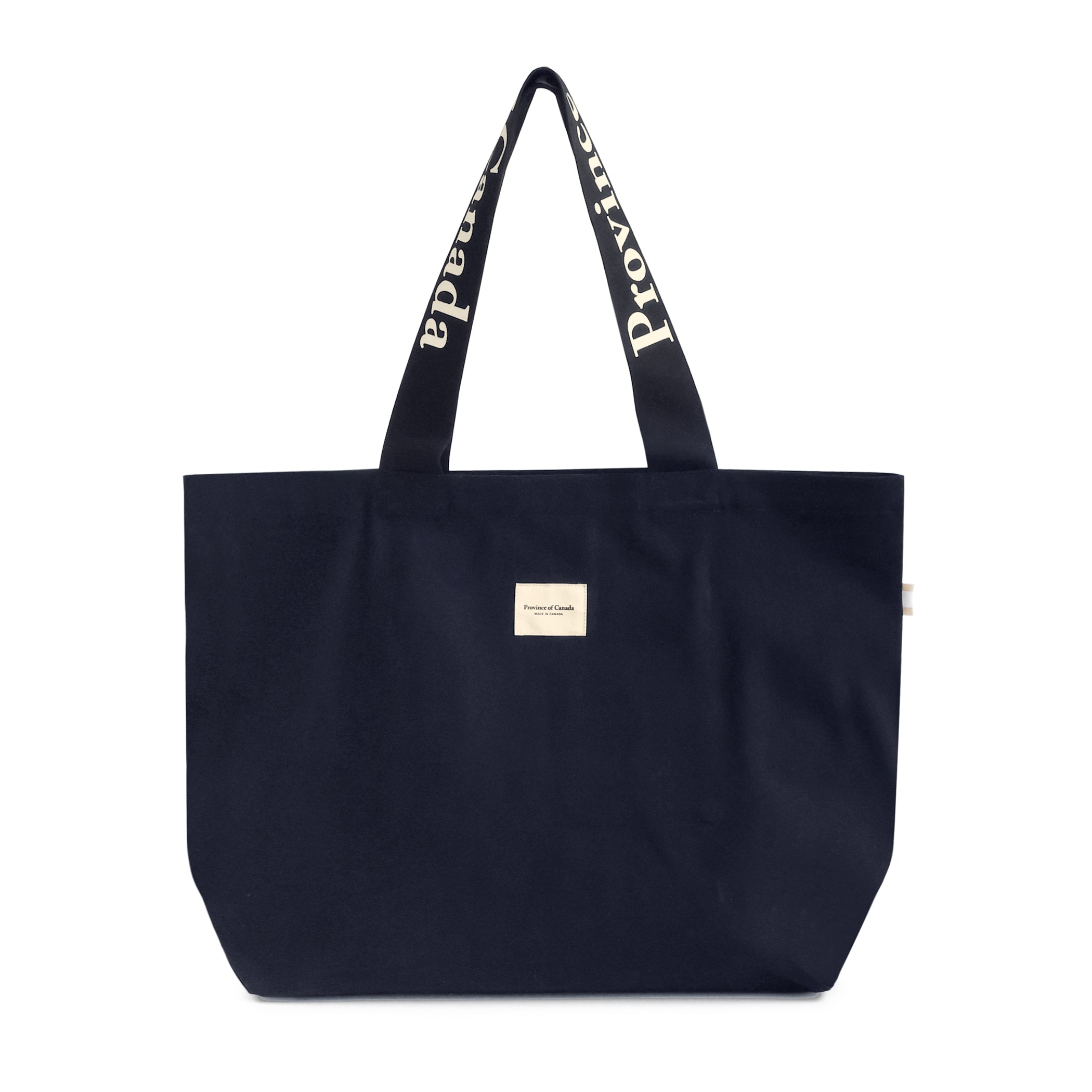 Made in Canada 100% Cotton Canvas Wordmark Tote Bag Navy Blue - Province of Canada
