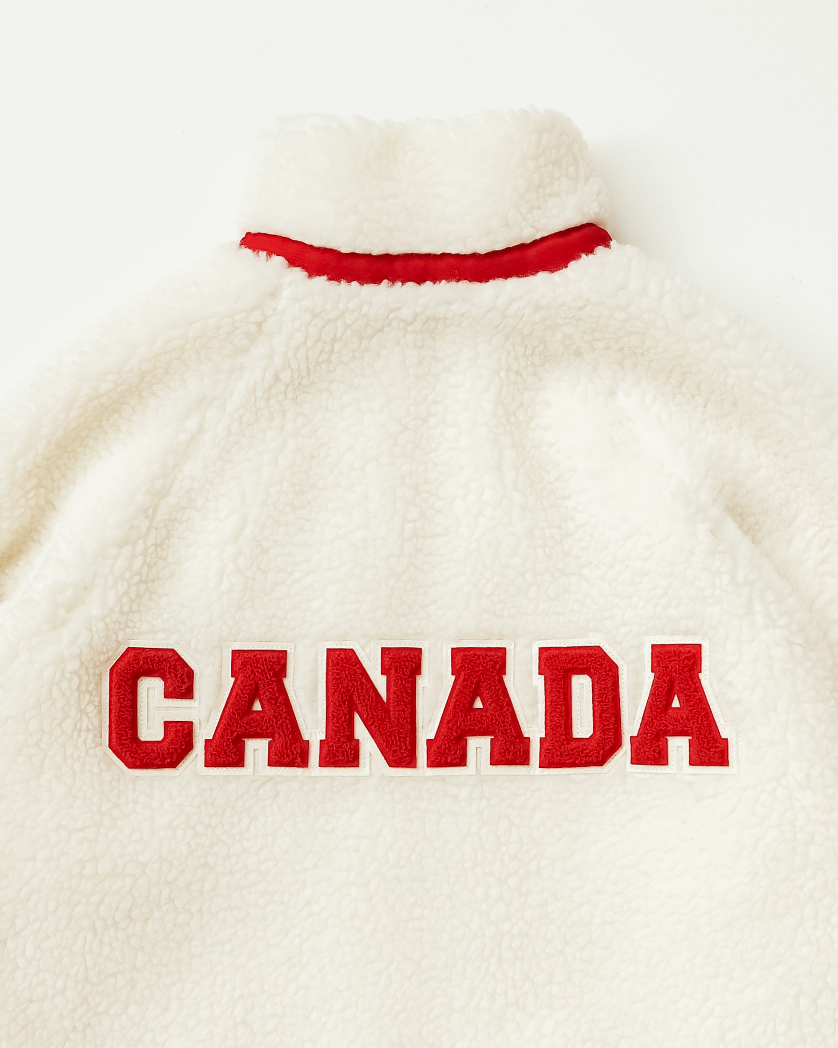 Made in Canada Limited Edition Province of Canada x Heated Rivalry Fleece Jacket Red Details and Cream Fleece