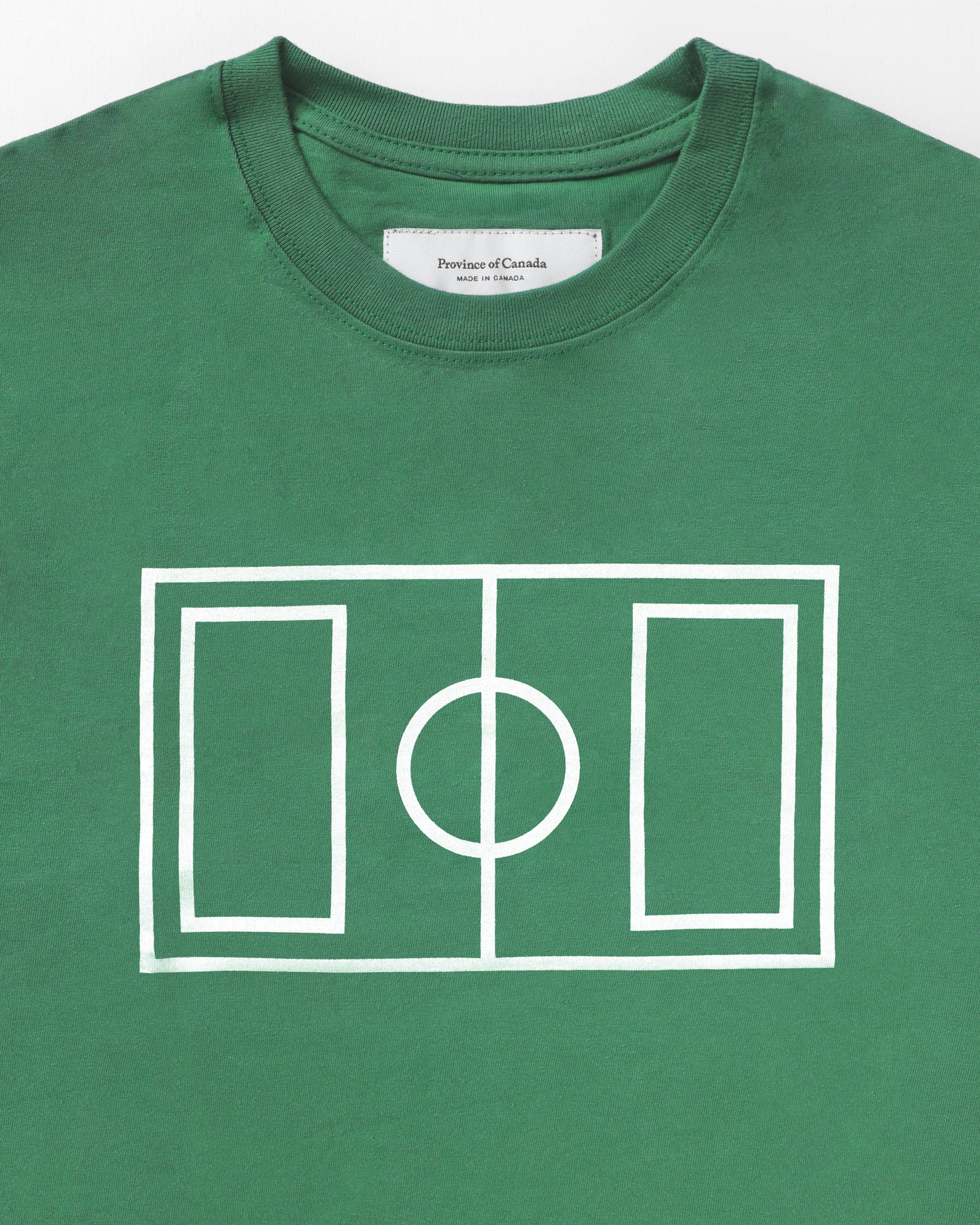 Made in Canada 100% Organic Cotton Soccer Pitch Flag Tee Green - Unisex - Province of Canada