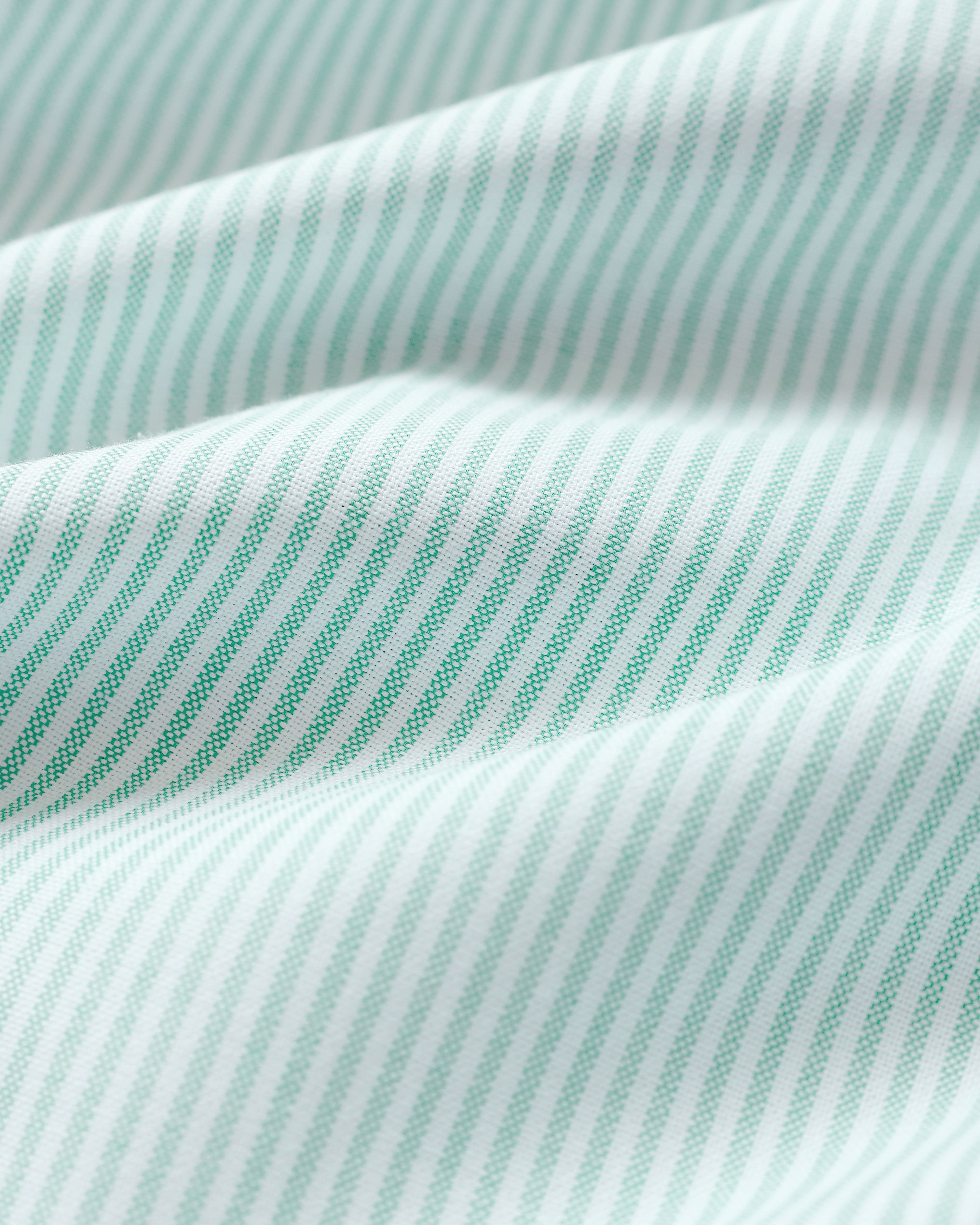 Made in Canada 100% Cotton Oxford Stripe Button Down Shirt Green - Unisex - Province of Canada