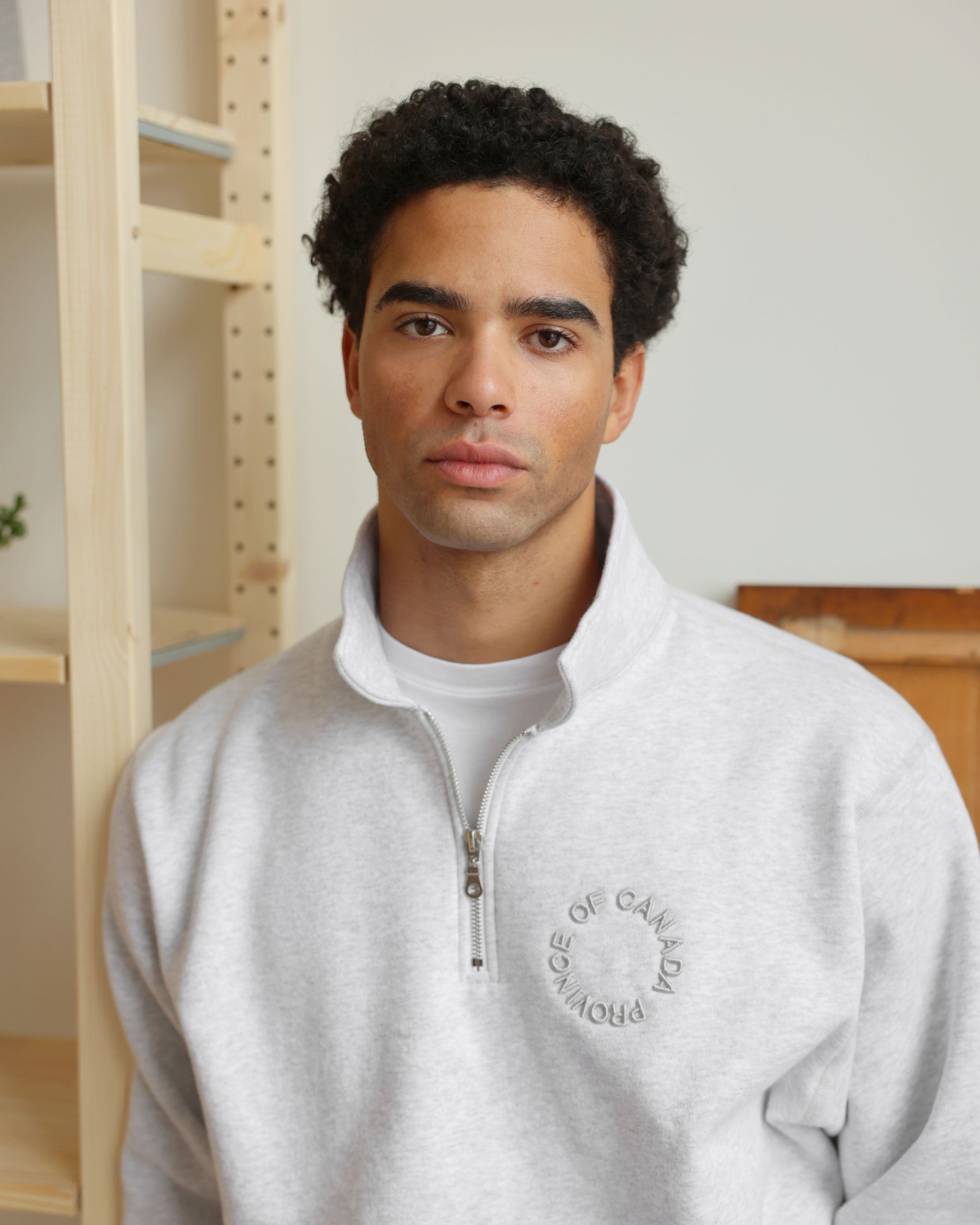 Made in Canada Half Zip Fleece Sweatshirt Cloud - Unisex - Province of Canada