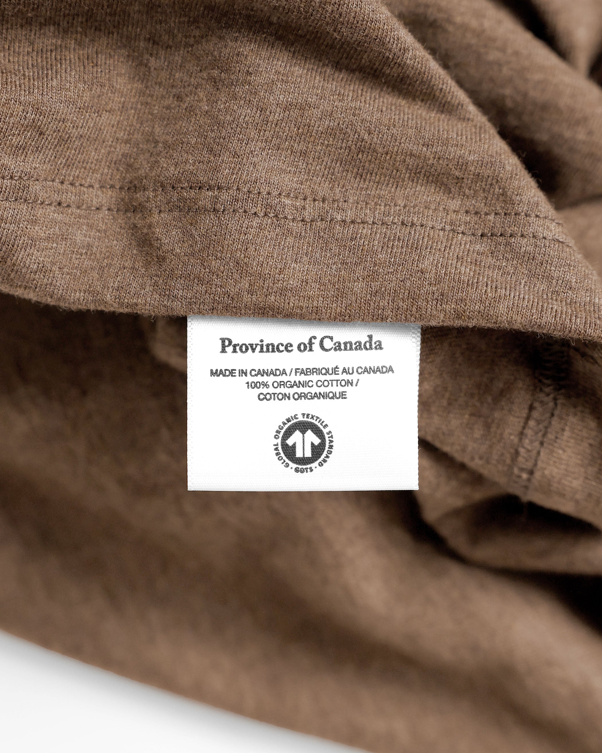 Made in Canada Friday V-Neck Tee Heather Brown 100% Organic Cotton - Province of Canada
