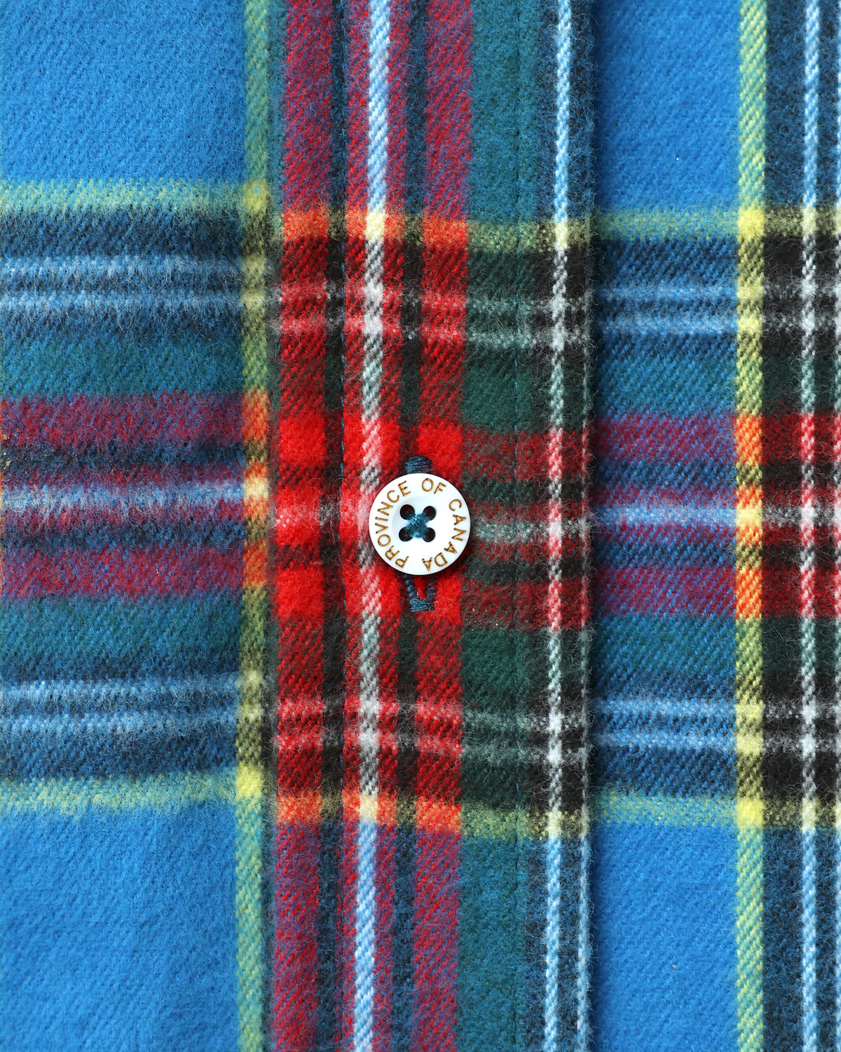 Made in Canada 100% Cotton Juniper Plaid Flannel Shirt Blue Green Red Yellow - Unisex - Province of Canada