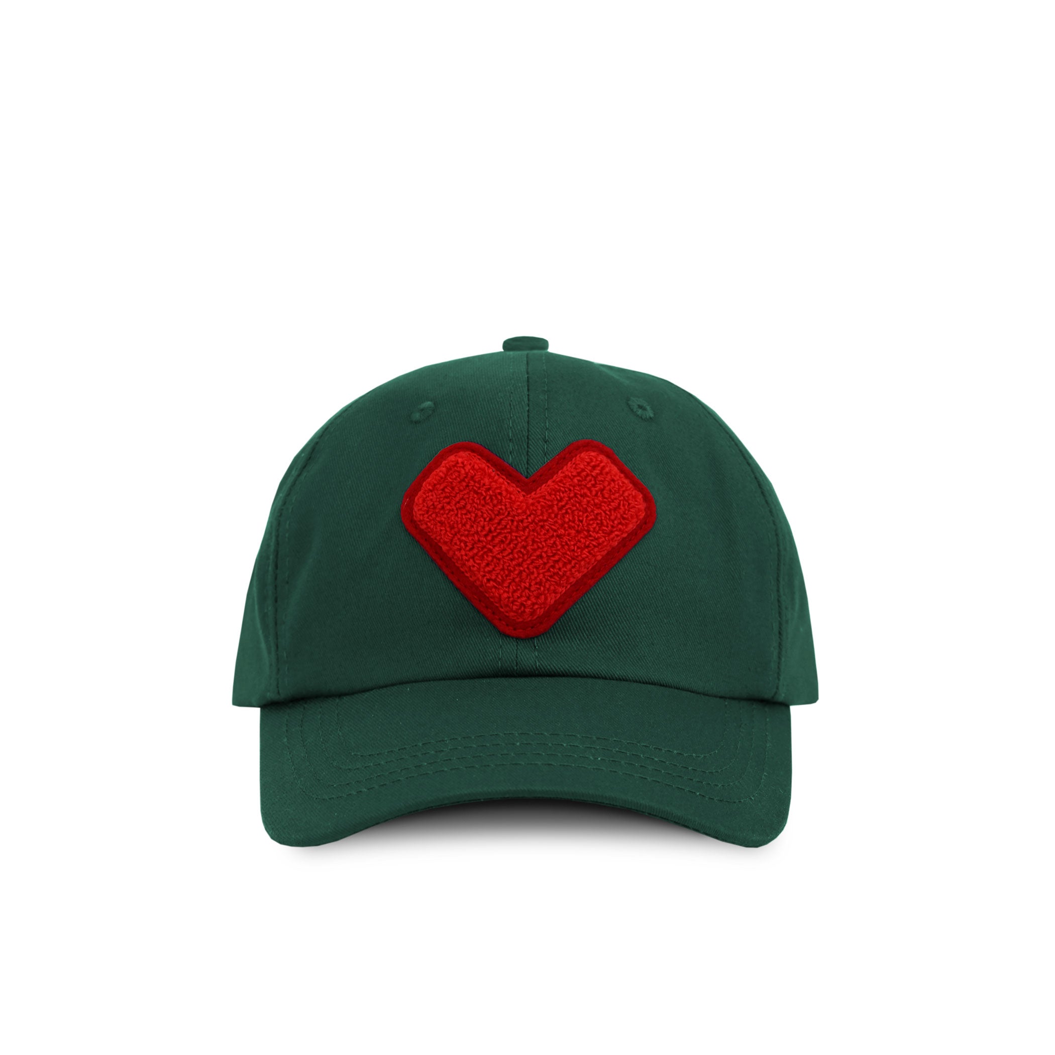 Made in Canada 100% Cotton Kids Heart Baseball Hat Forest Green - Province of Canada