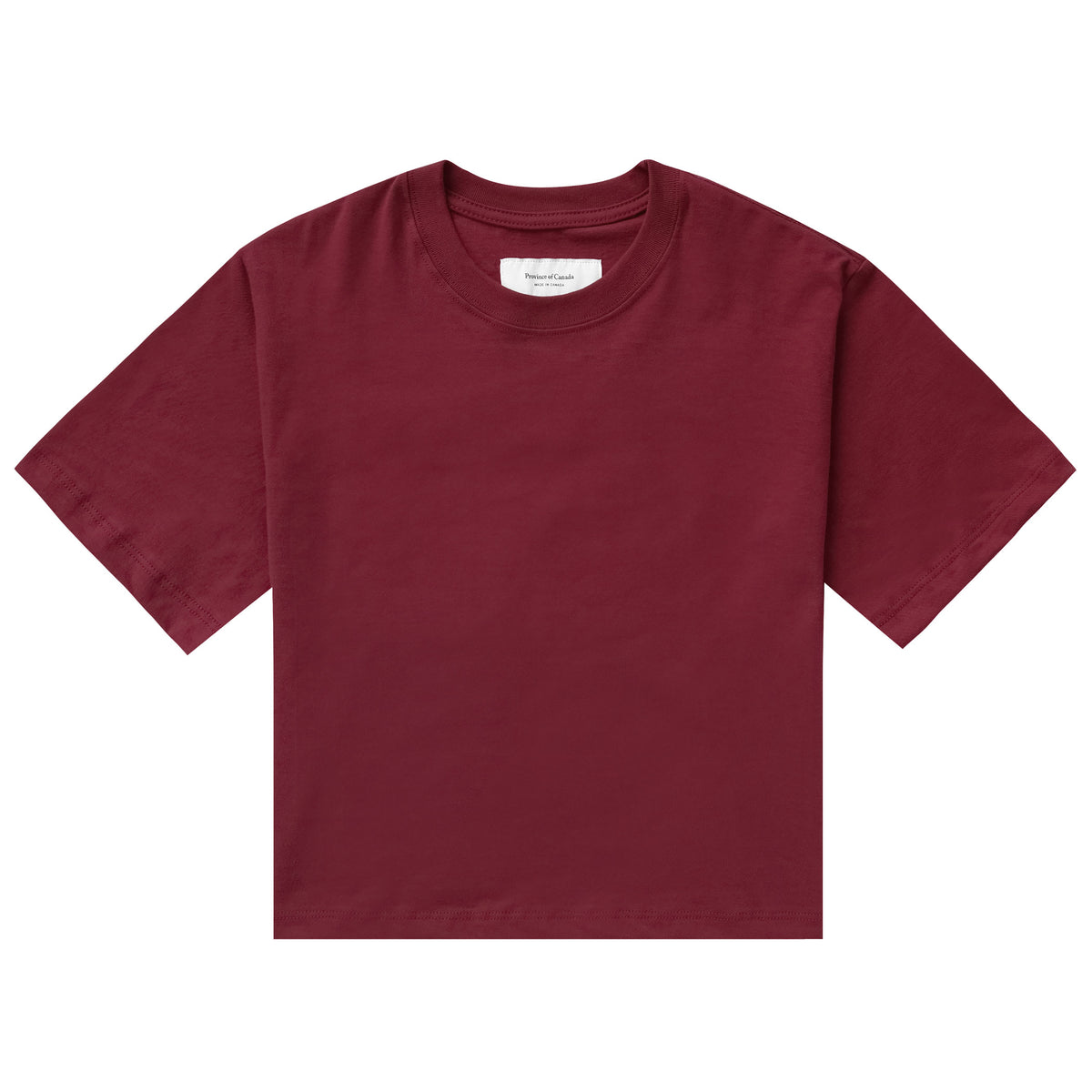 Made in Canada 100% Organic Cotton Monday Tee Crop Top Burgundy - Province of Canada