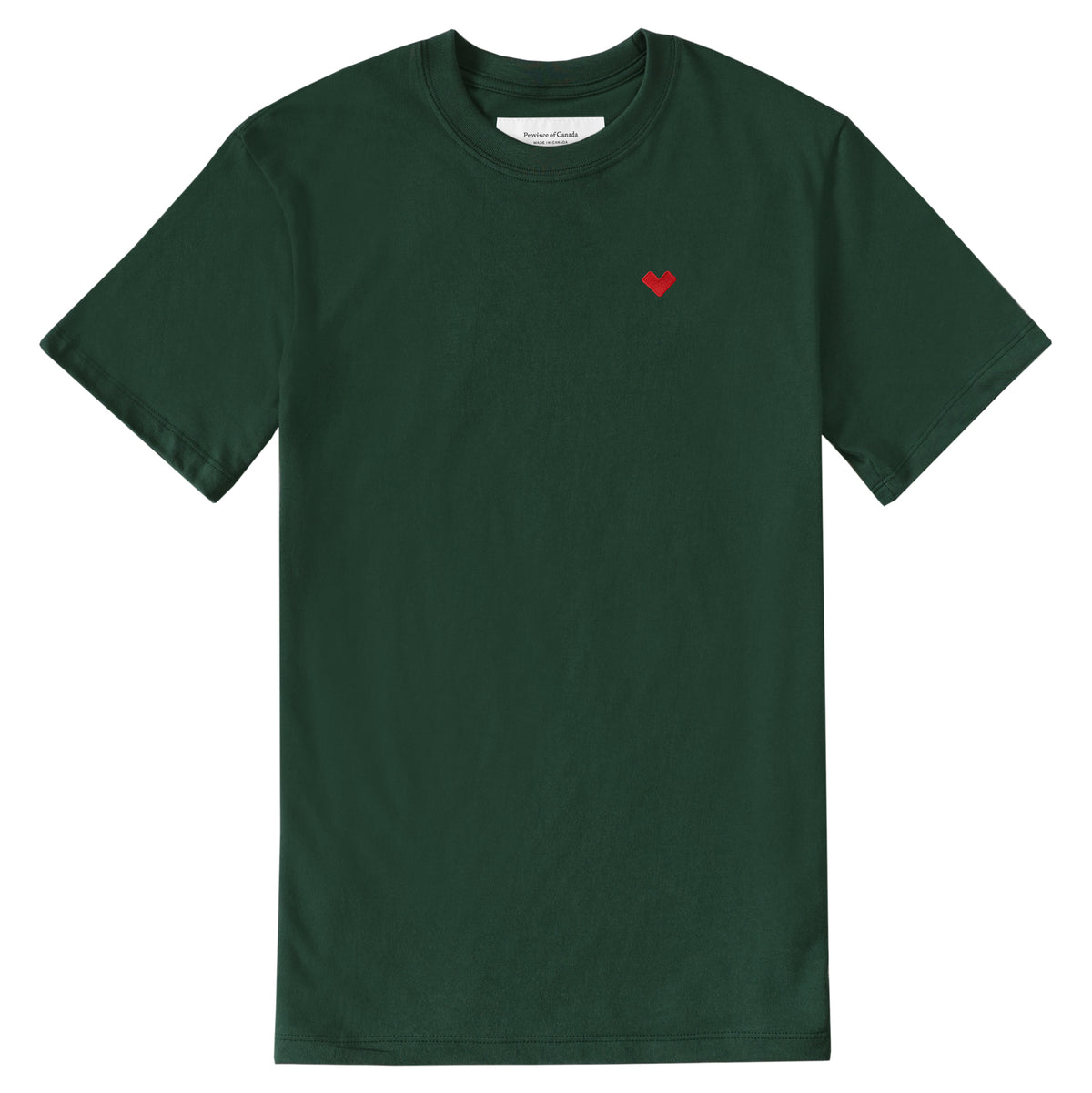 Made in Canada Organic Cotton Heart Tee Forest - Unisex - Province of Canada