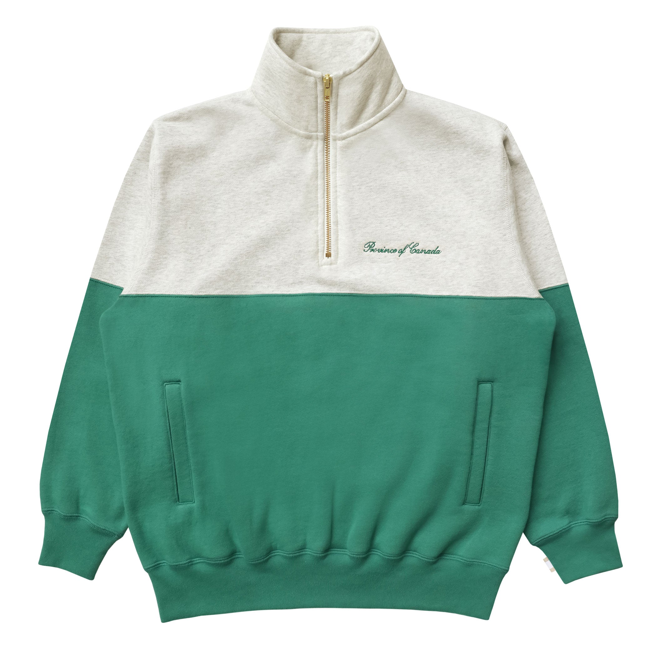 Made in Canada Club Cotton Fleece Half Zip Green - Unisex - Province of Canada