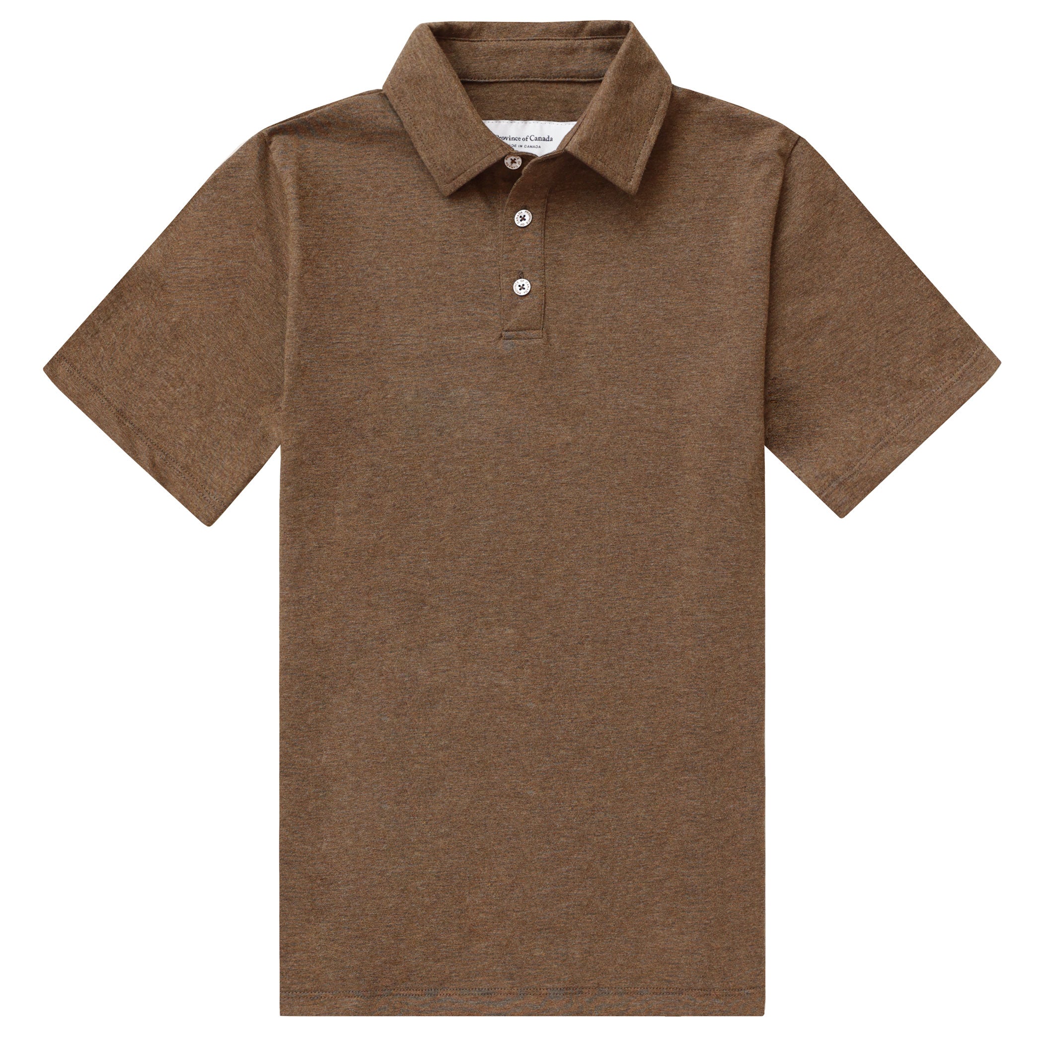 Made in Canada Sunday Polo Shirt Heather Brown - Province of Canada