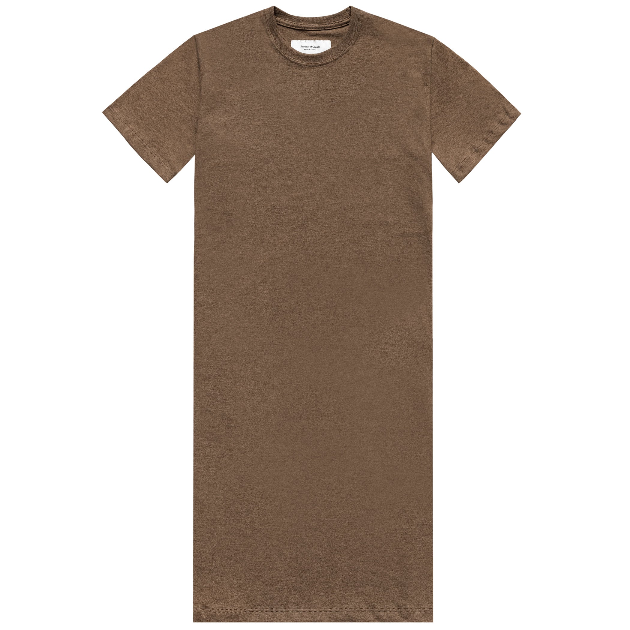 Made in Canada 100% Cotton Midi T-Shirt Dress Heather Brown Province of Canada