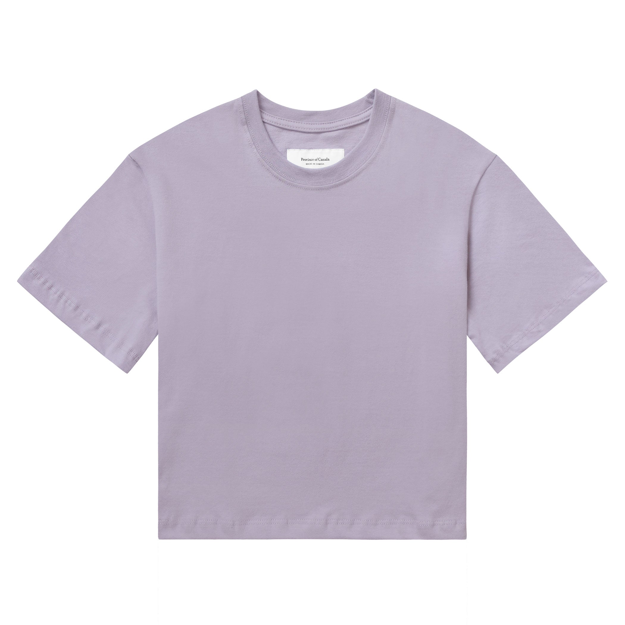 Made in Canada 100% Certified Organic Cotton Monday Crop Top Tee Mauve Lavender Purple - Province of Canada