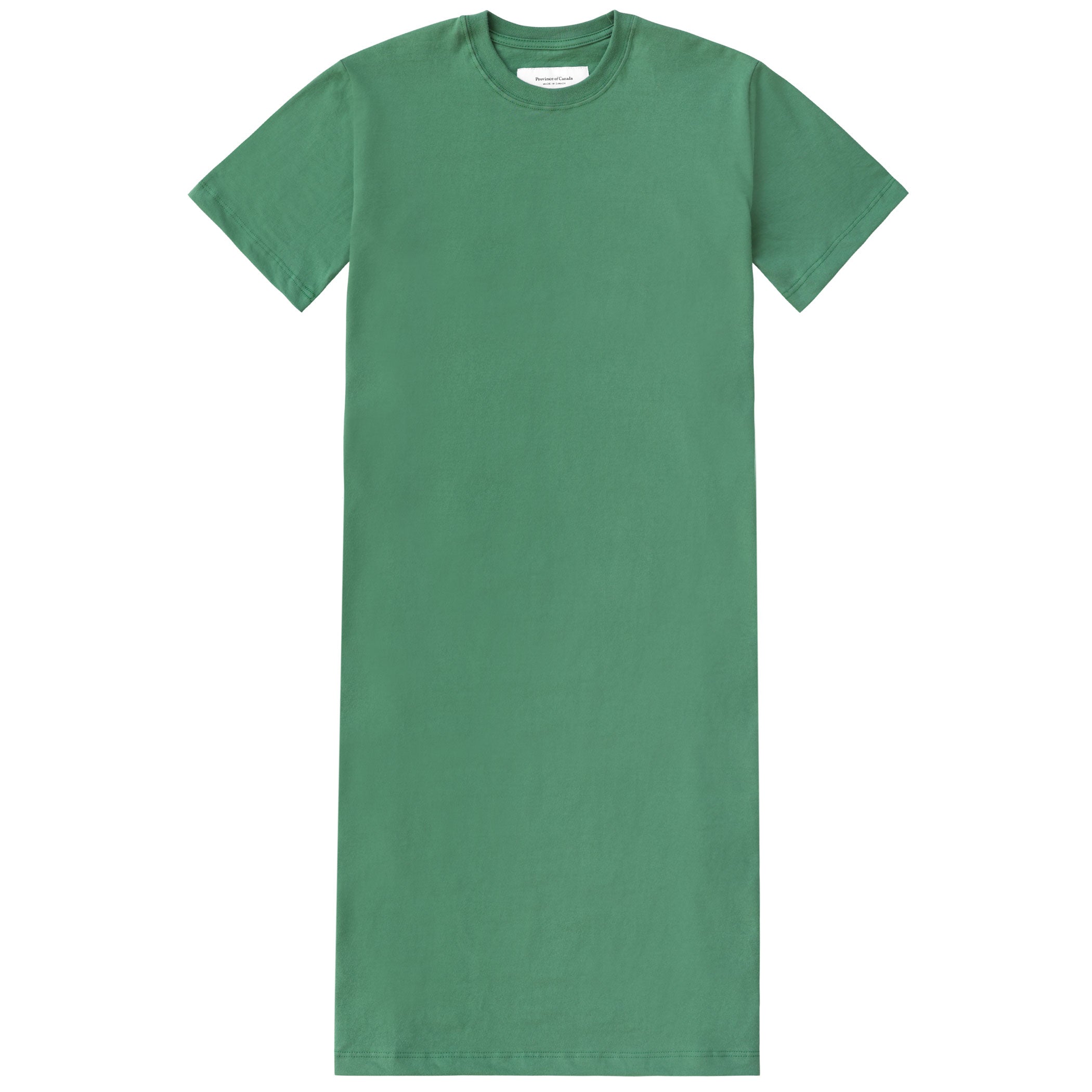 Made in Canada 100% Organic Cotton Midi T-Shirt Dress Green - Province of Canada