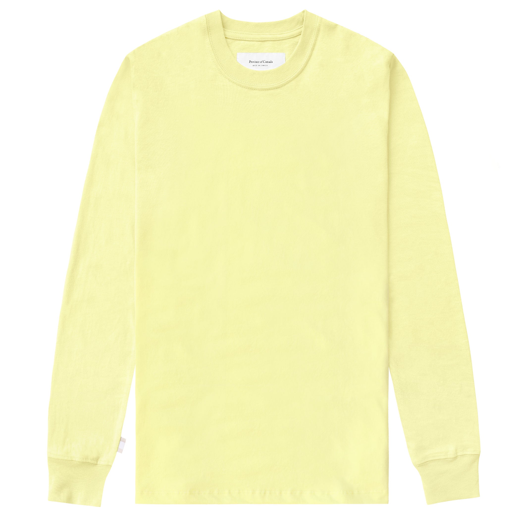 Made in Canada 100% Organic Cotton Monday Long Sleeve Tee Lemon - Unisex - Province of Canada