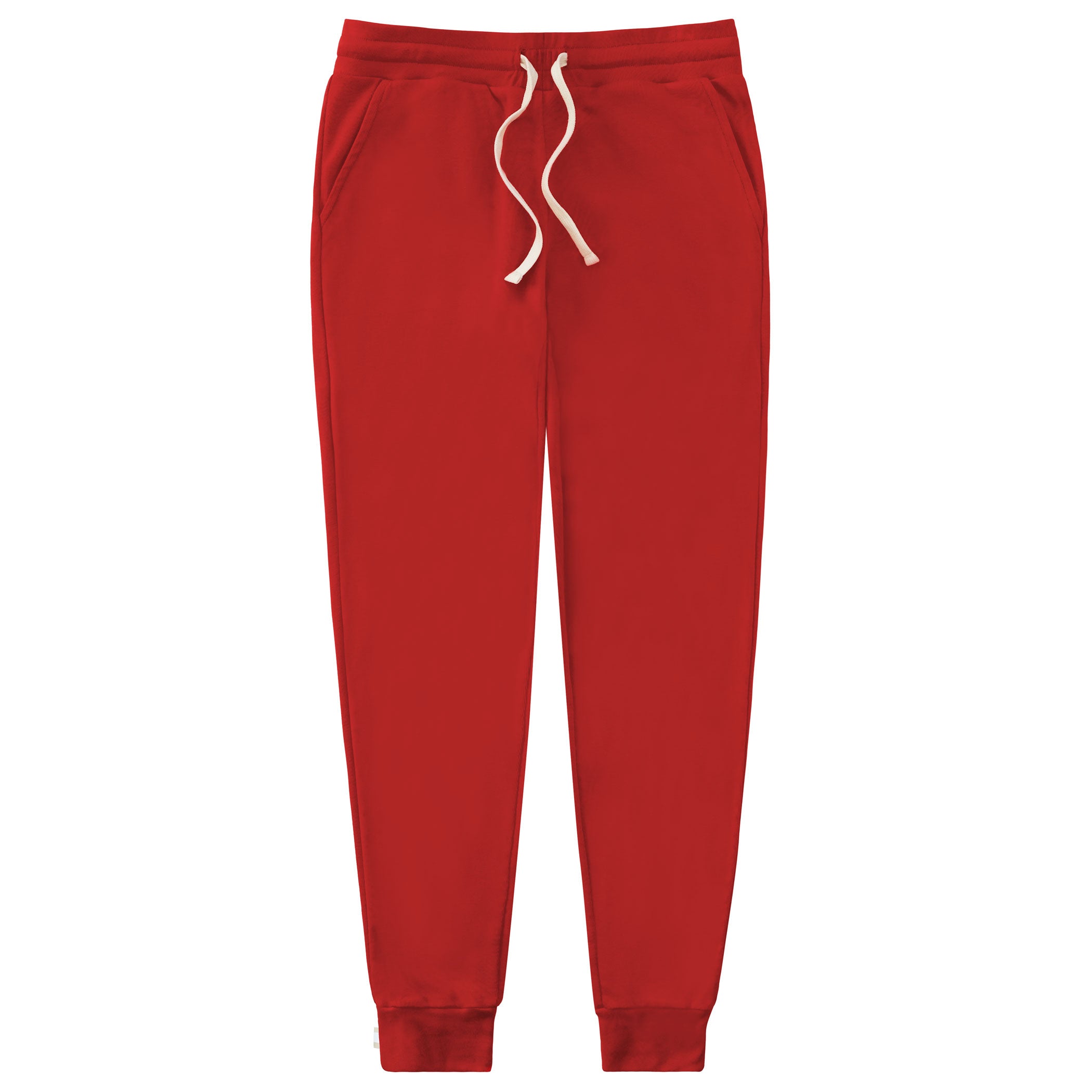 Made in Canada 100% Certified Organic Cotton Fine Ribbed Pant Red - Unisex - Province of Canada