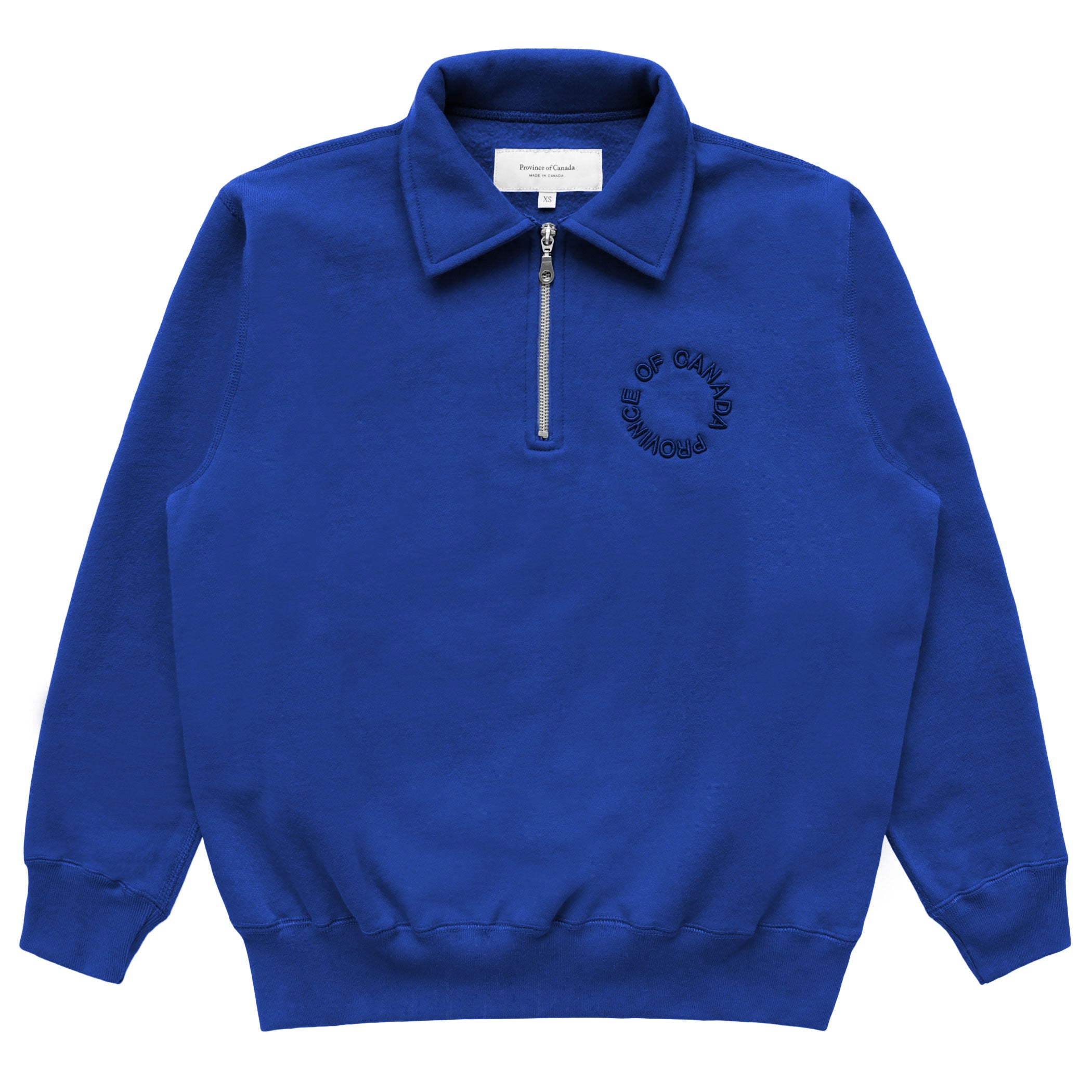 Made in Canada Half Zip Fleece Sweatshirt Royal - Unisex - Province of Canada