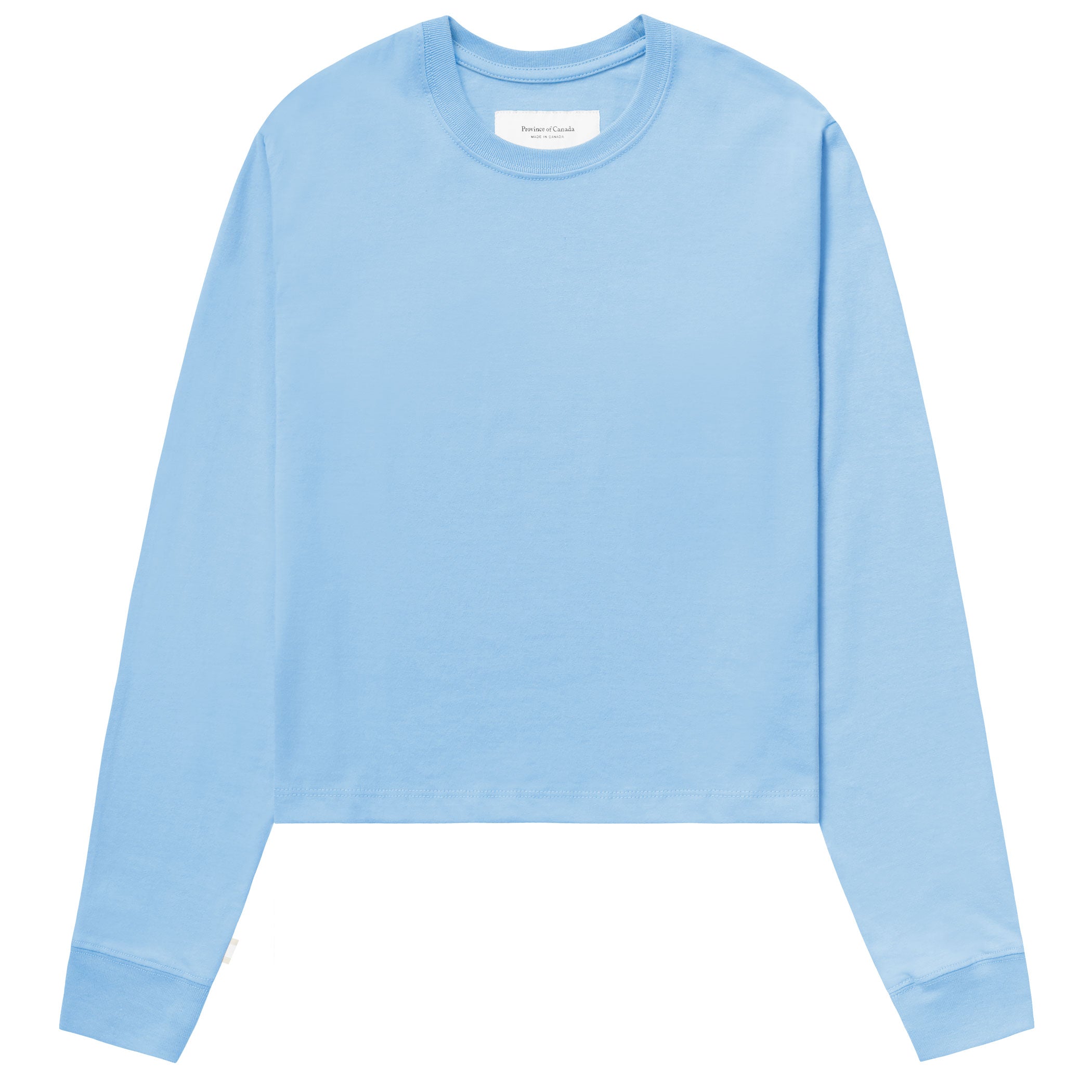 Made in Canada 100% Cotton Monday Long Sleeve Crop Top Sky Blue - Province of Canada