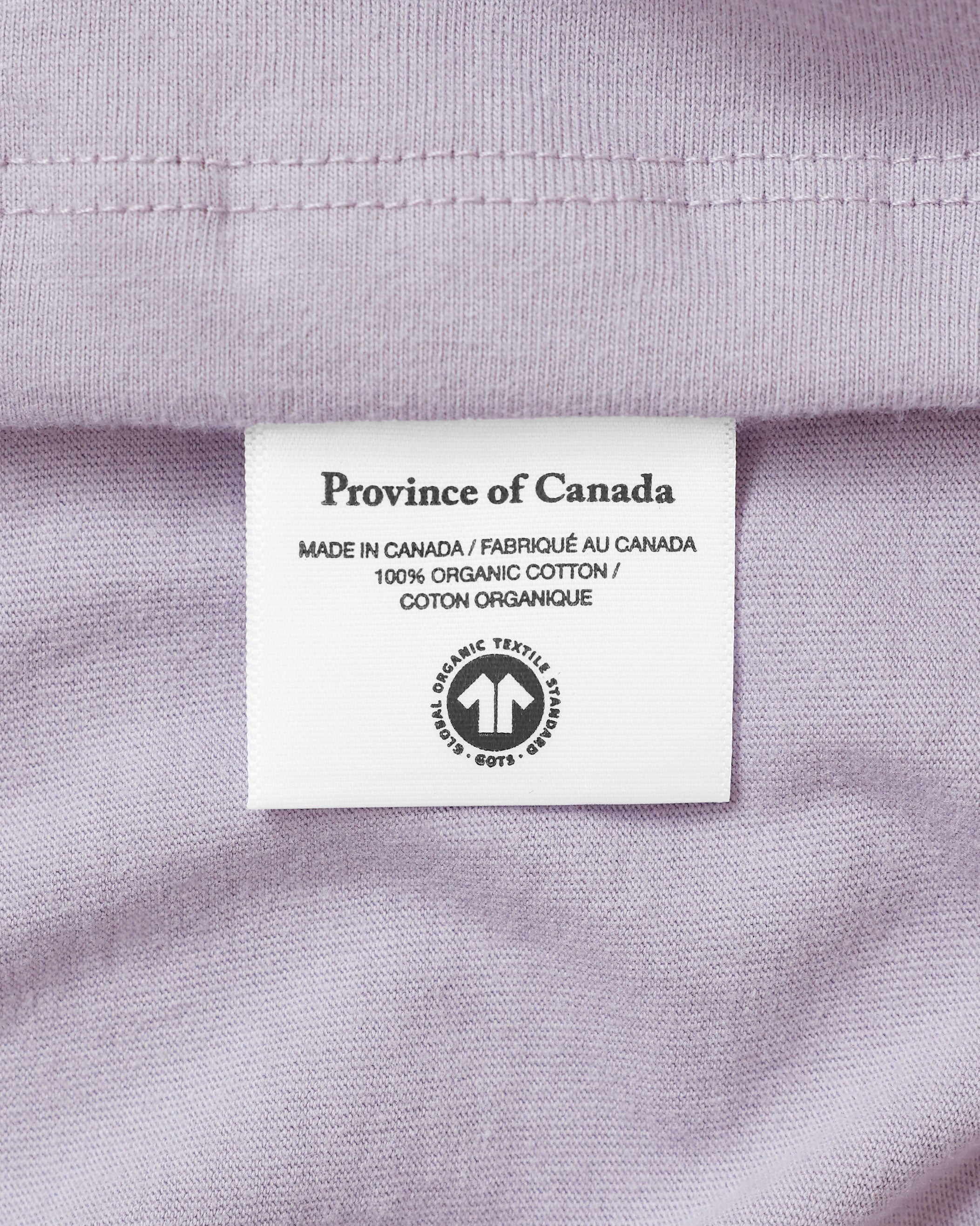 Made in Canada 100% Certified Organic Cotton Monday Long Sleeve Tee Mauve Lavender Purple - Province of Canada