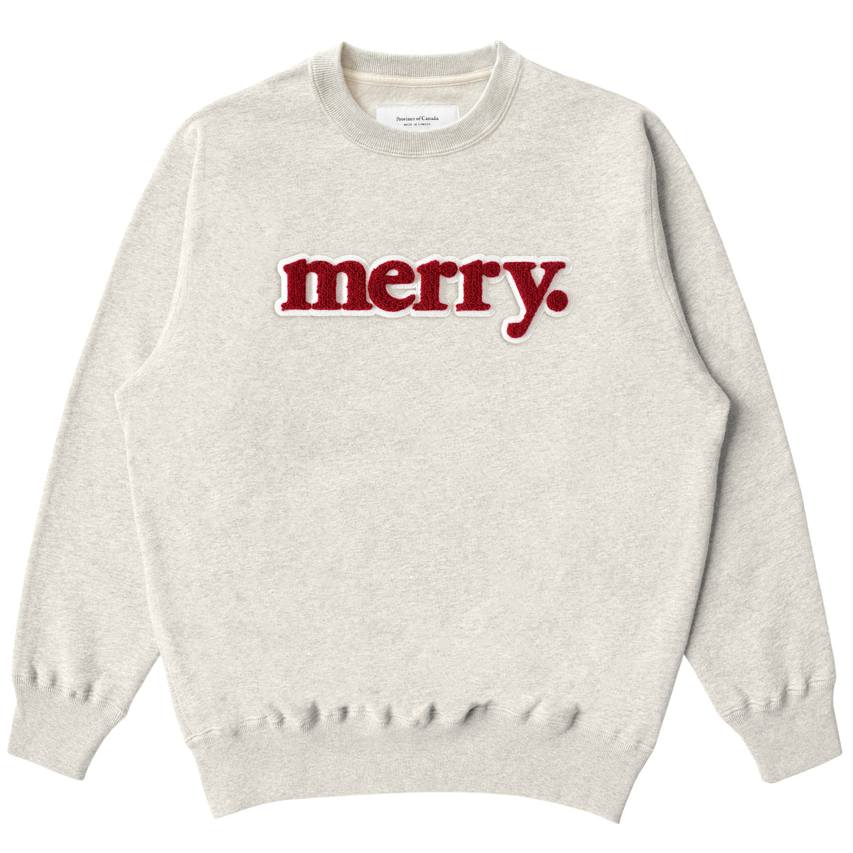 Made in Canada Fleece Christmas Merry Sweatshirt Eggshell - Unisex - Province of Canada