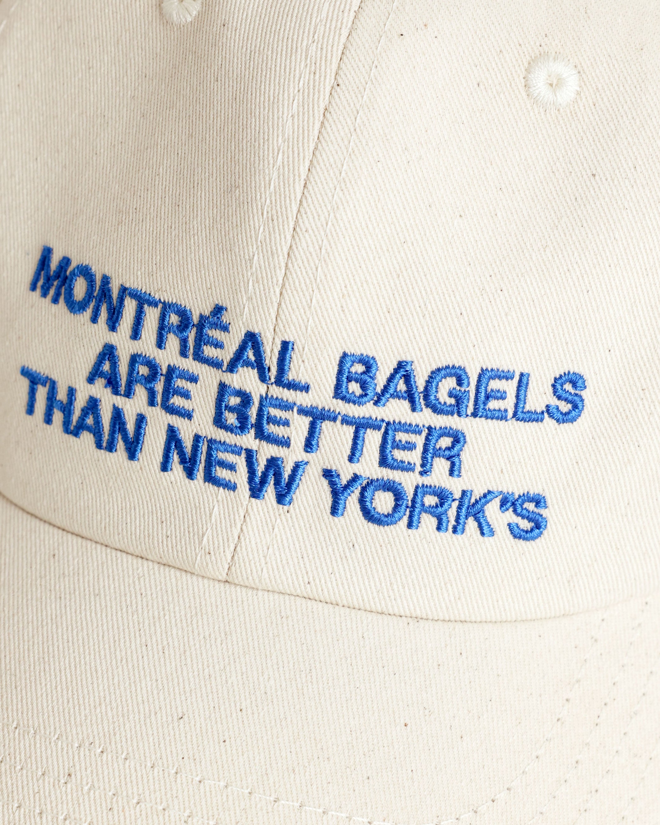 Made in Canada 100% Cotton Montreal Bagels Baseball Hat Natural Cream - Province of Canada