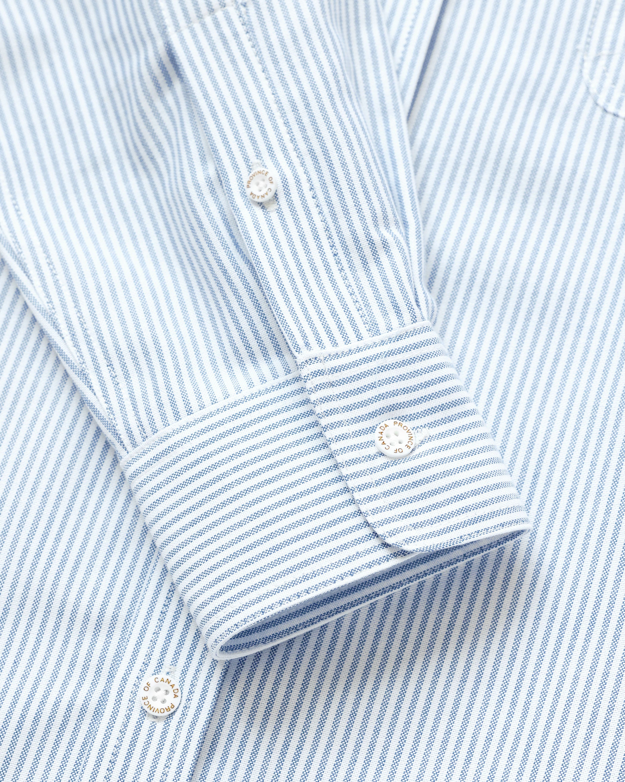 Made in Canada 100% Cotton Oxford Stripe Button Down Shirt Royal Blue - Unisex - Province of Canada