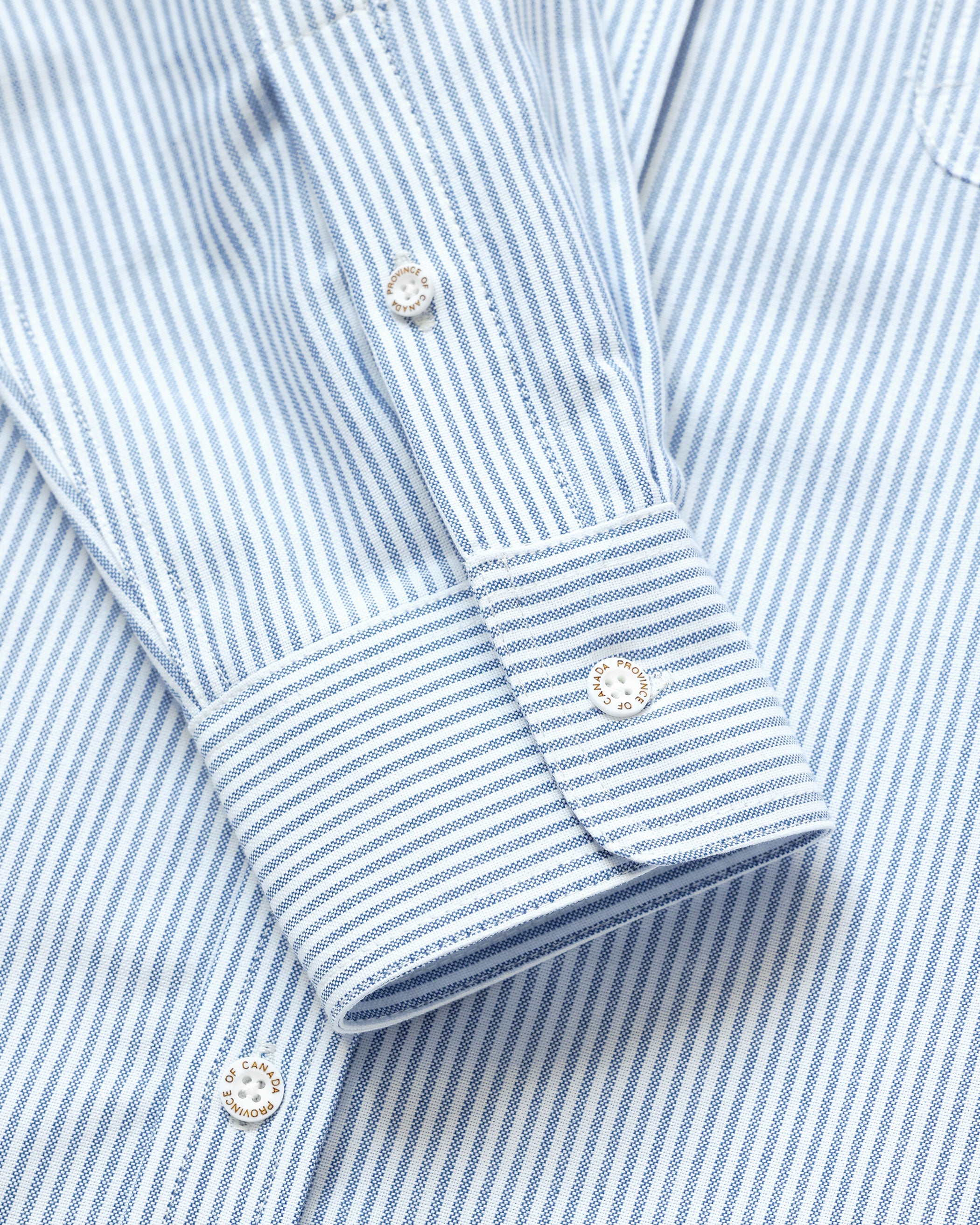 Made in Canada 100% Cotton Boxy Oxford Stripe Shirt Royal - Womens - Province of Canada