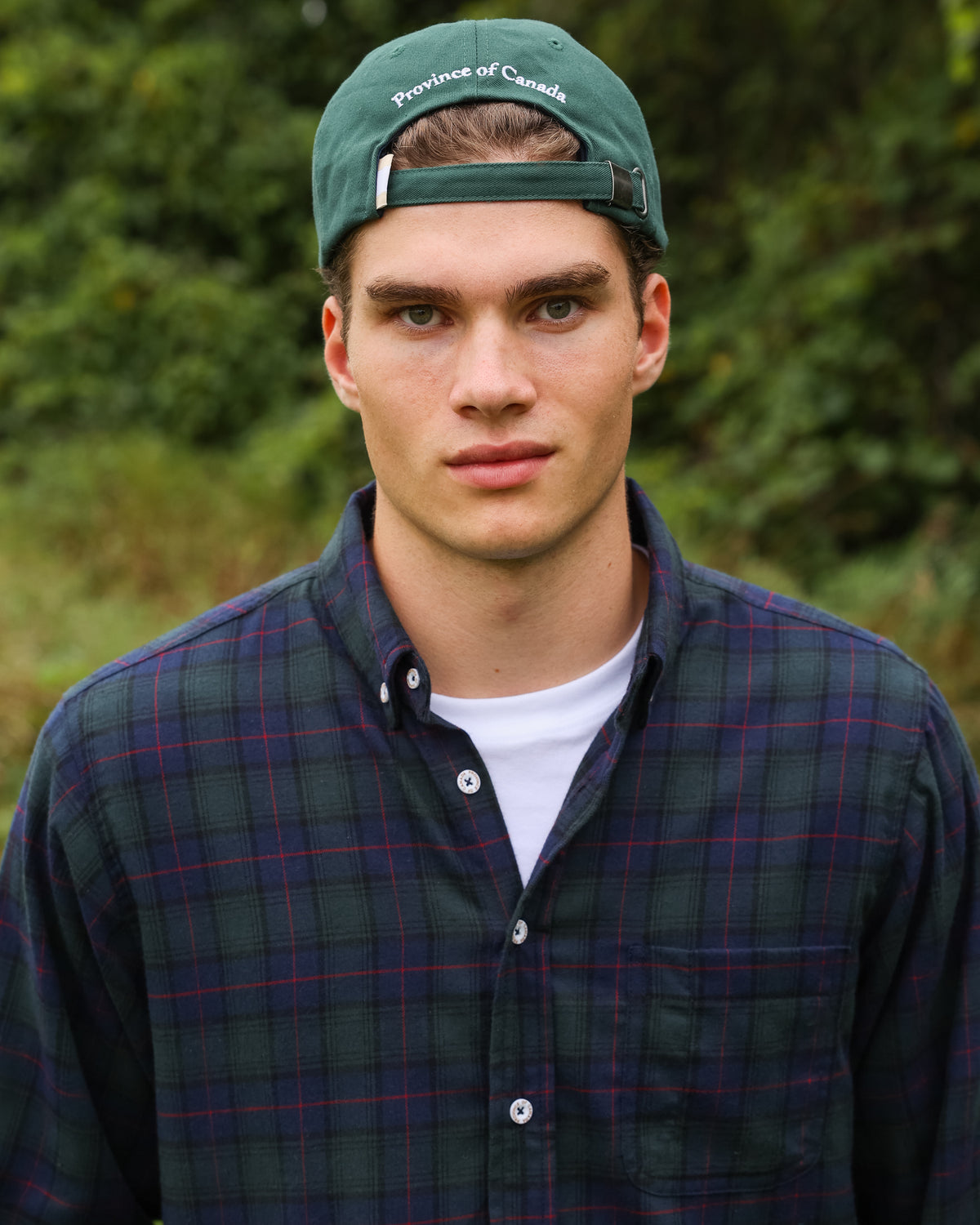 Made in Canada 100% Cotton Navy Plaid Flannel Shirt Navy Green Red - Unisex - Province of Canada