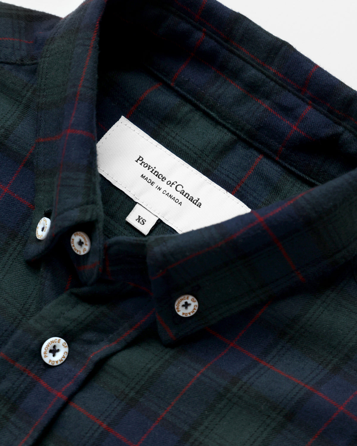 Made in Canada 100% Cotton Navy Plaid Flannel Shirt Navy Green Red - Unisex - Province of Canada