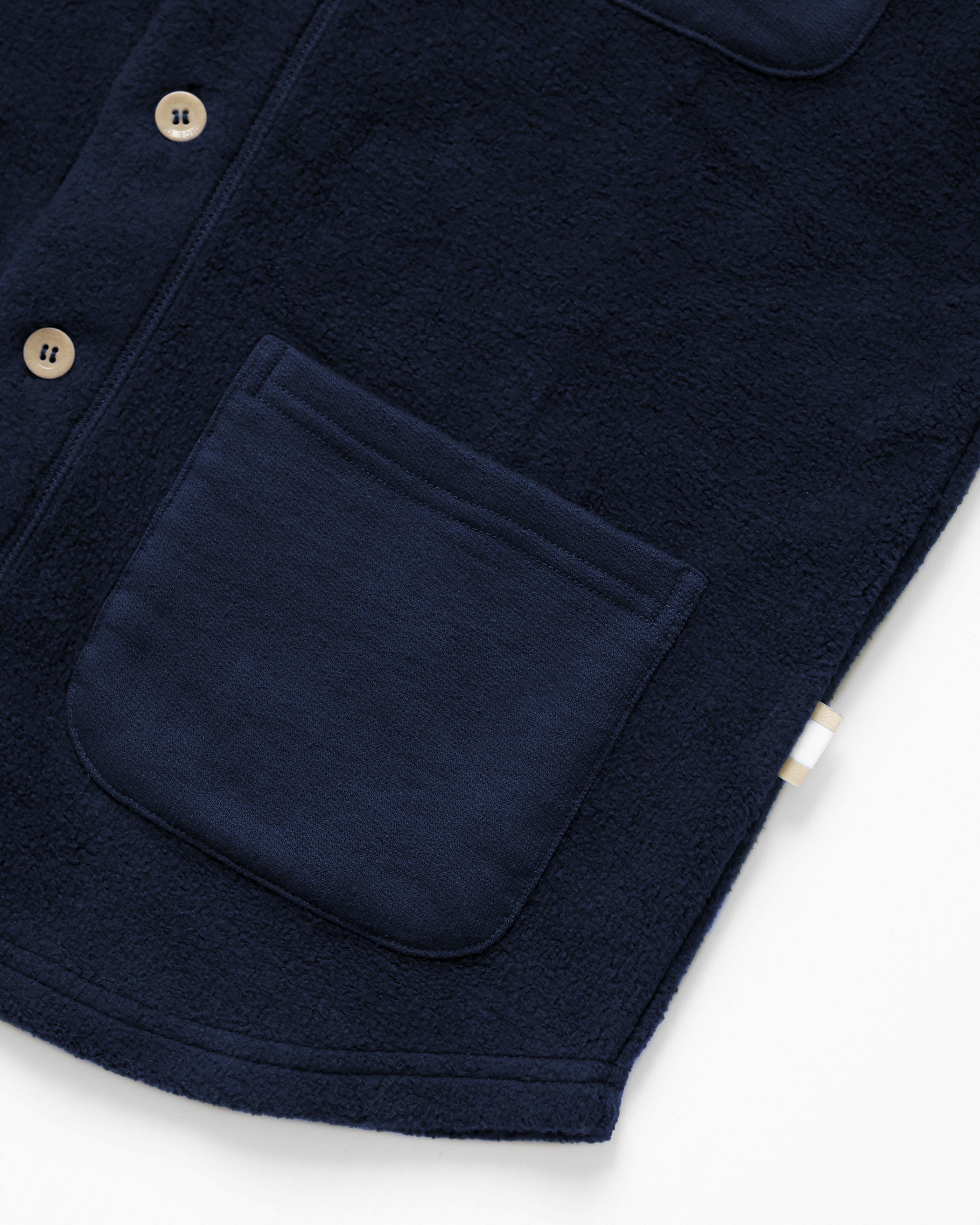 Made in Canada 100% Cotton Reverse Fleece Overshirt Light-Jacket Navy - Unisex - Province of Canada