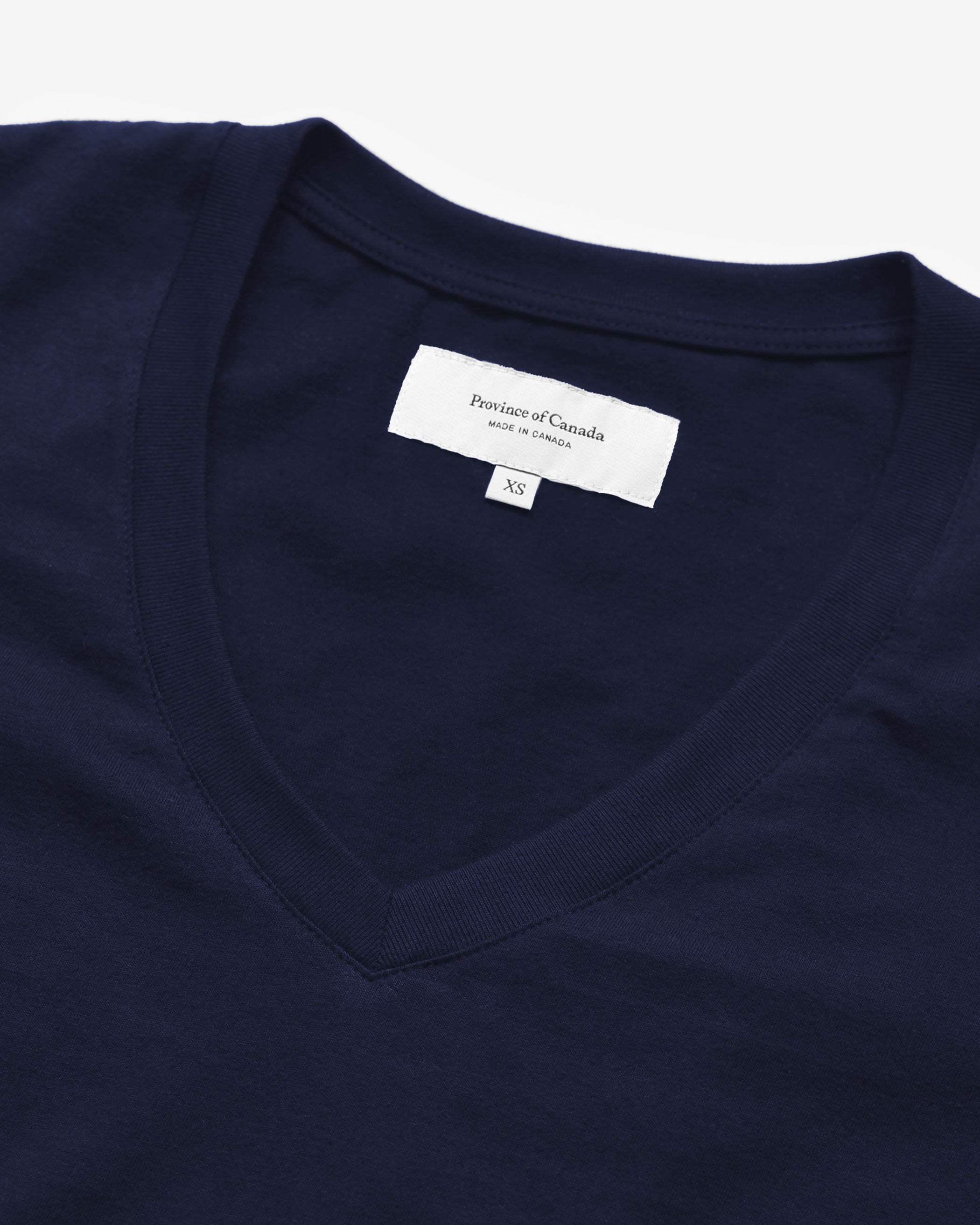 Made in Canada 100% Organic Cotton V-Neck Midi T-Shirt Dress Navy Blue Province of Canada