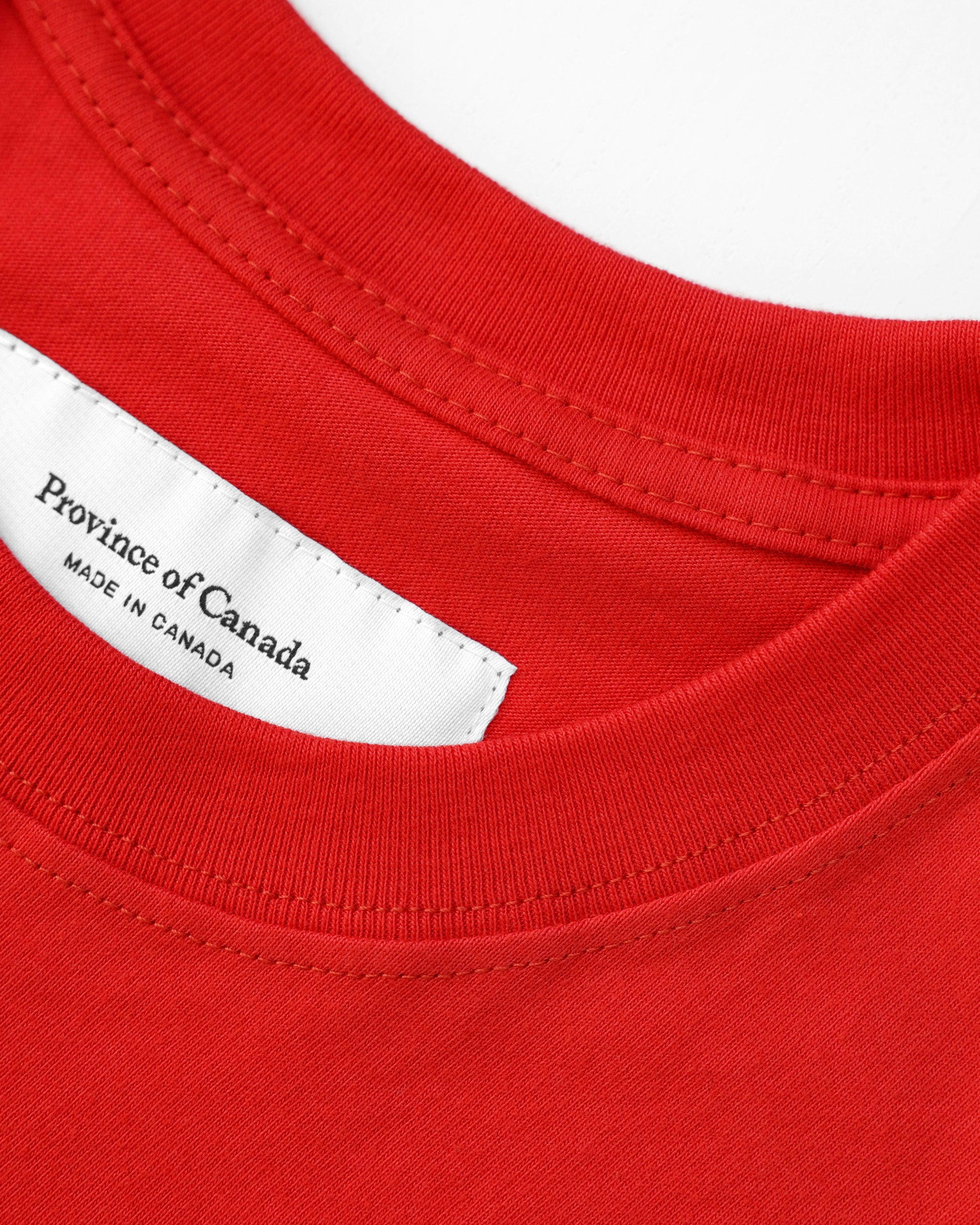 Made in Canada 100% Organic Cotton Monday Long Sleeve Crop Top Red - Unisex - Province of Canada