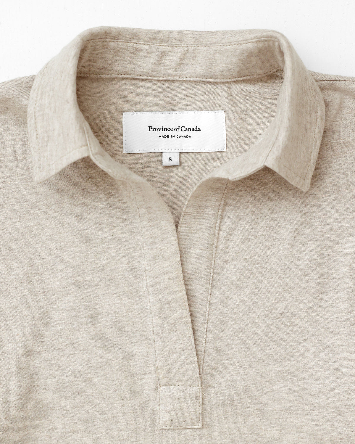 Made in Canada 100% Organic Cotton Thursday Popover Long Sleeve Tee Oatmeal - Province of Canada