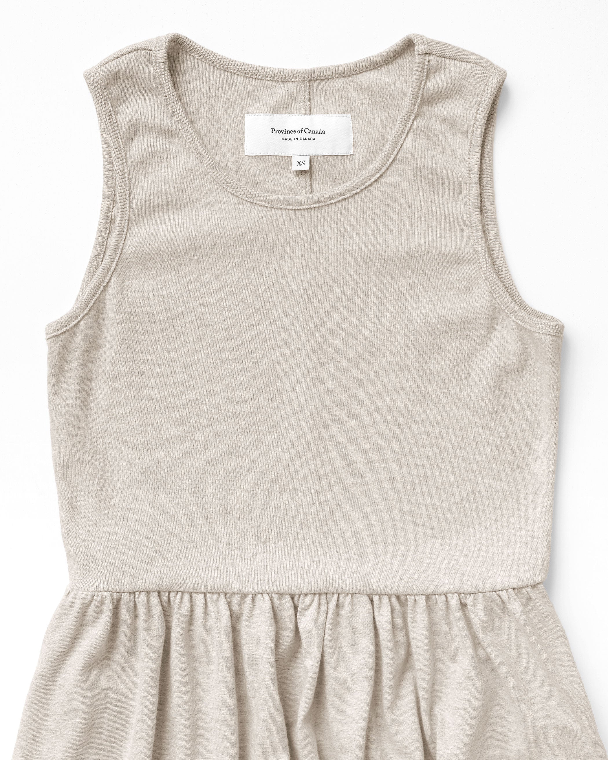 Made in Canada 100% Cotton Tank Dress Oatmeal Beige - Province of Canada