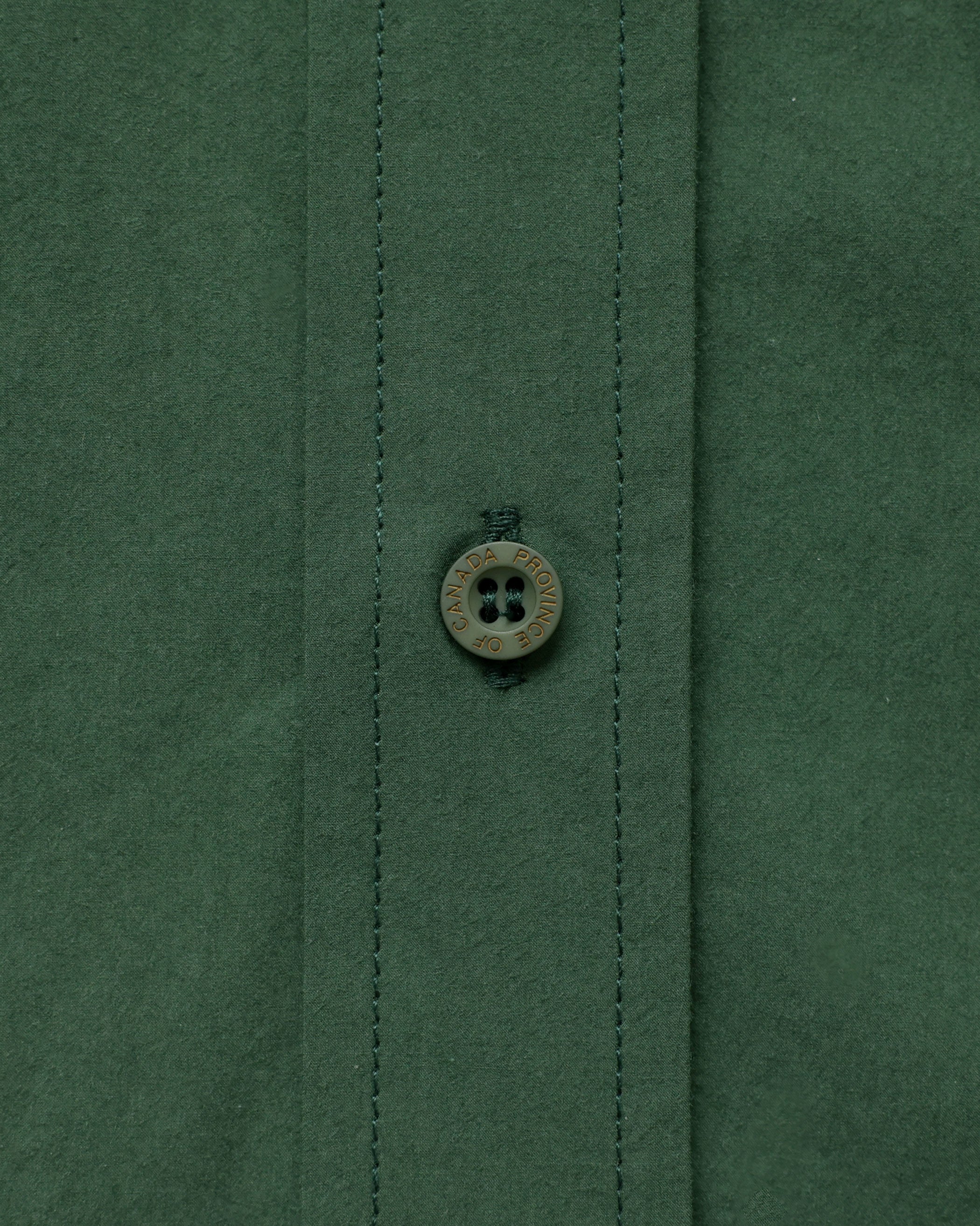 Made in Canada 100% Cotton Washed Poplin Shirt Forest Green - Unisex - Province of Canada