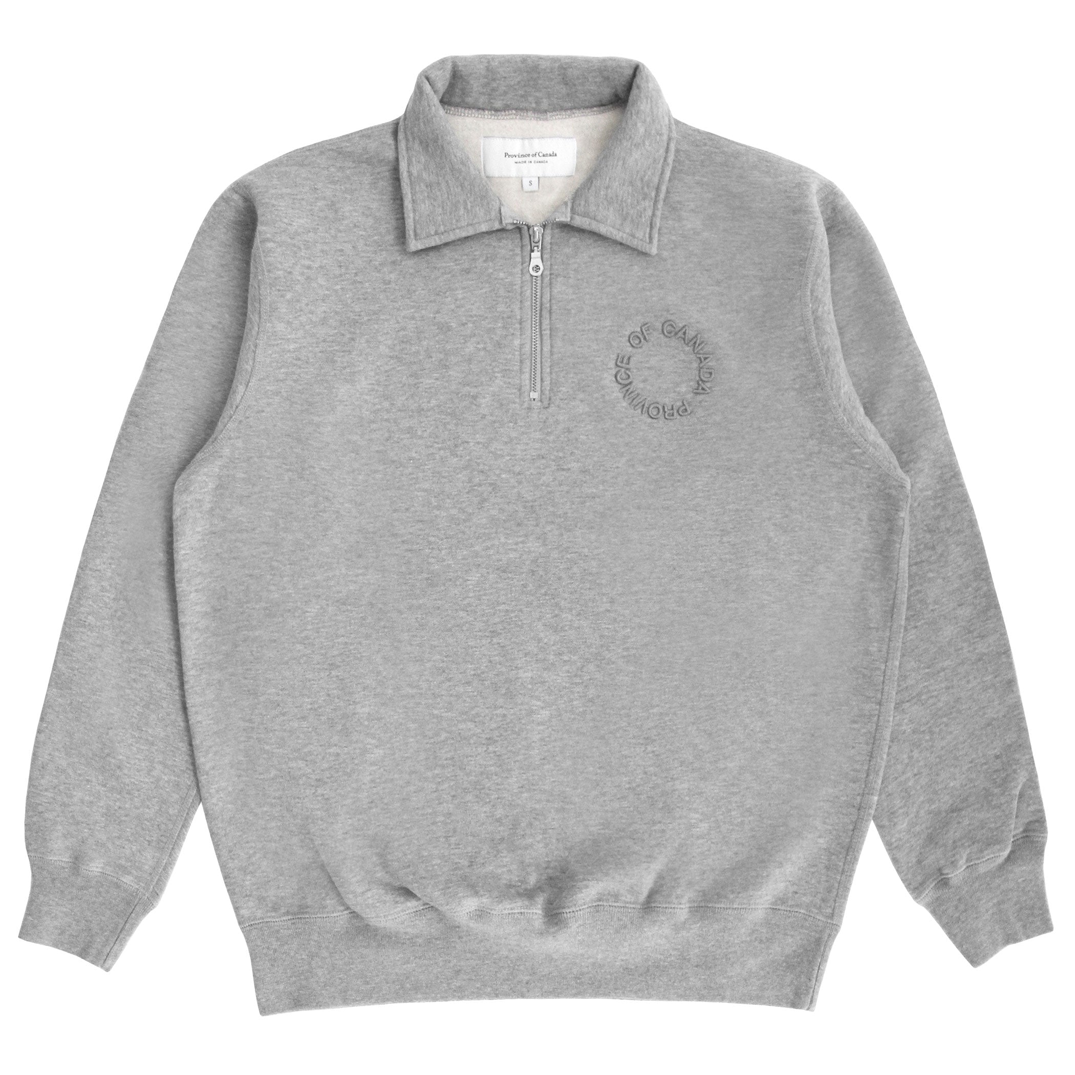 Province of Canada - Half Zip Fleece Sweatshirt Heather Grey Unisex - Made in Canada