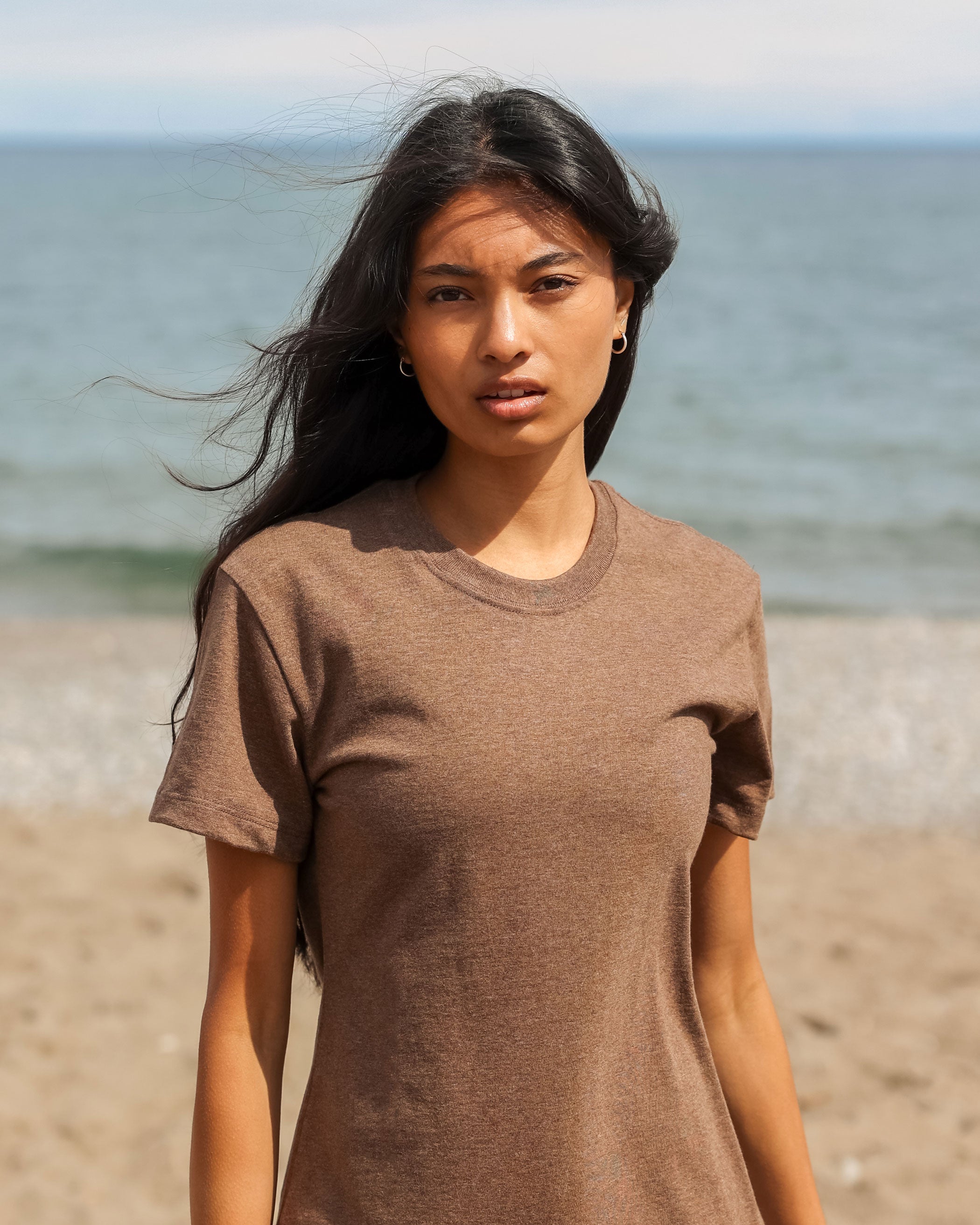 Made in Canada 100% Cotton Midi T-Shirt Dress Heather Brown Province of Canada