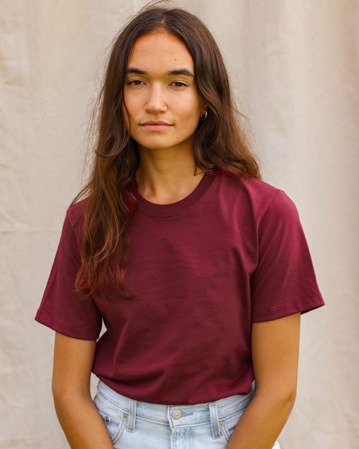 Made in Canada 100% Organic Cotton Monday Tee Burgundy - Province of Canada