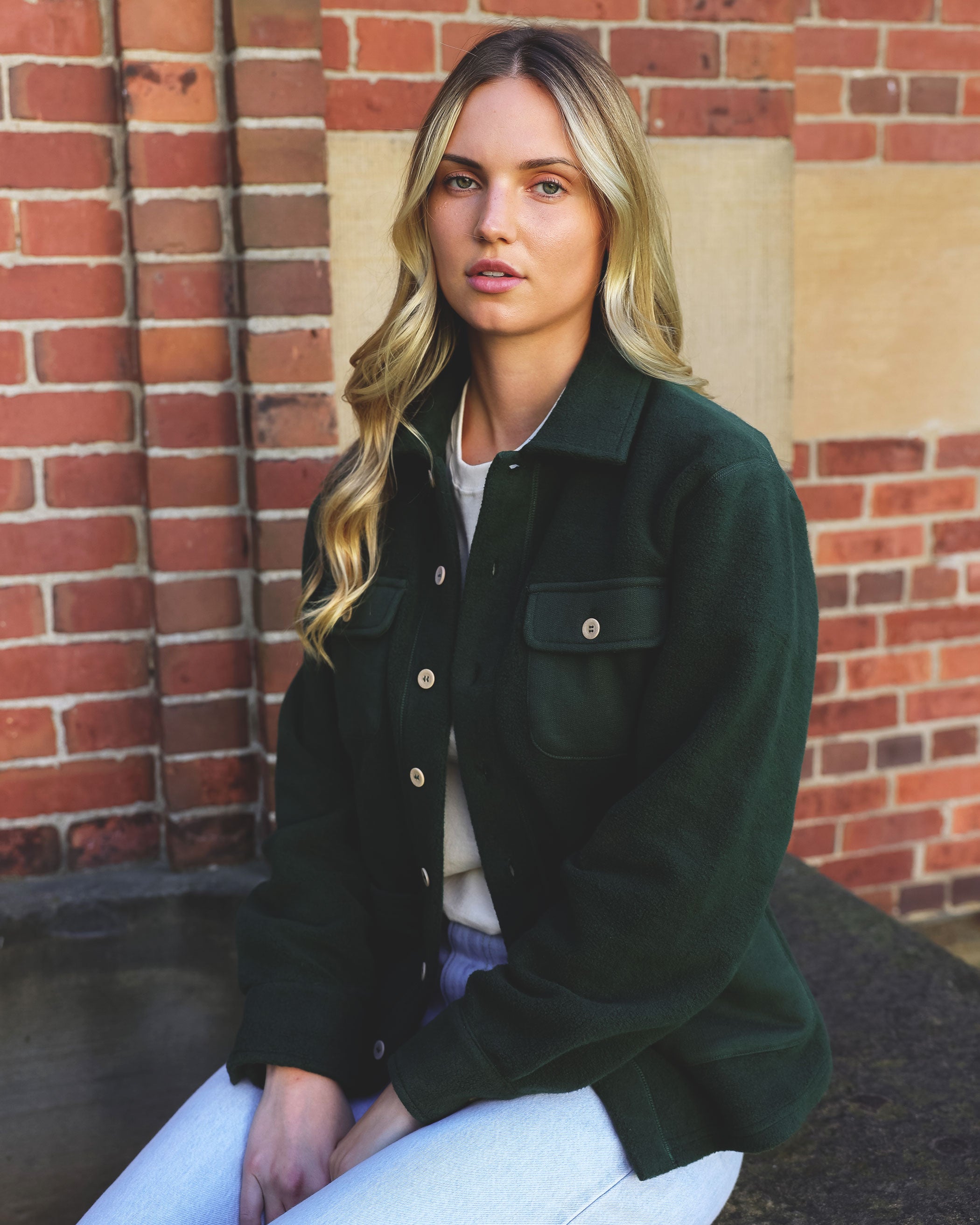 Made in Canada 100% Cotton Reverse Fleece Overshirt Light-Jacket Forest - Unisex - Province of Canada