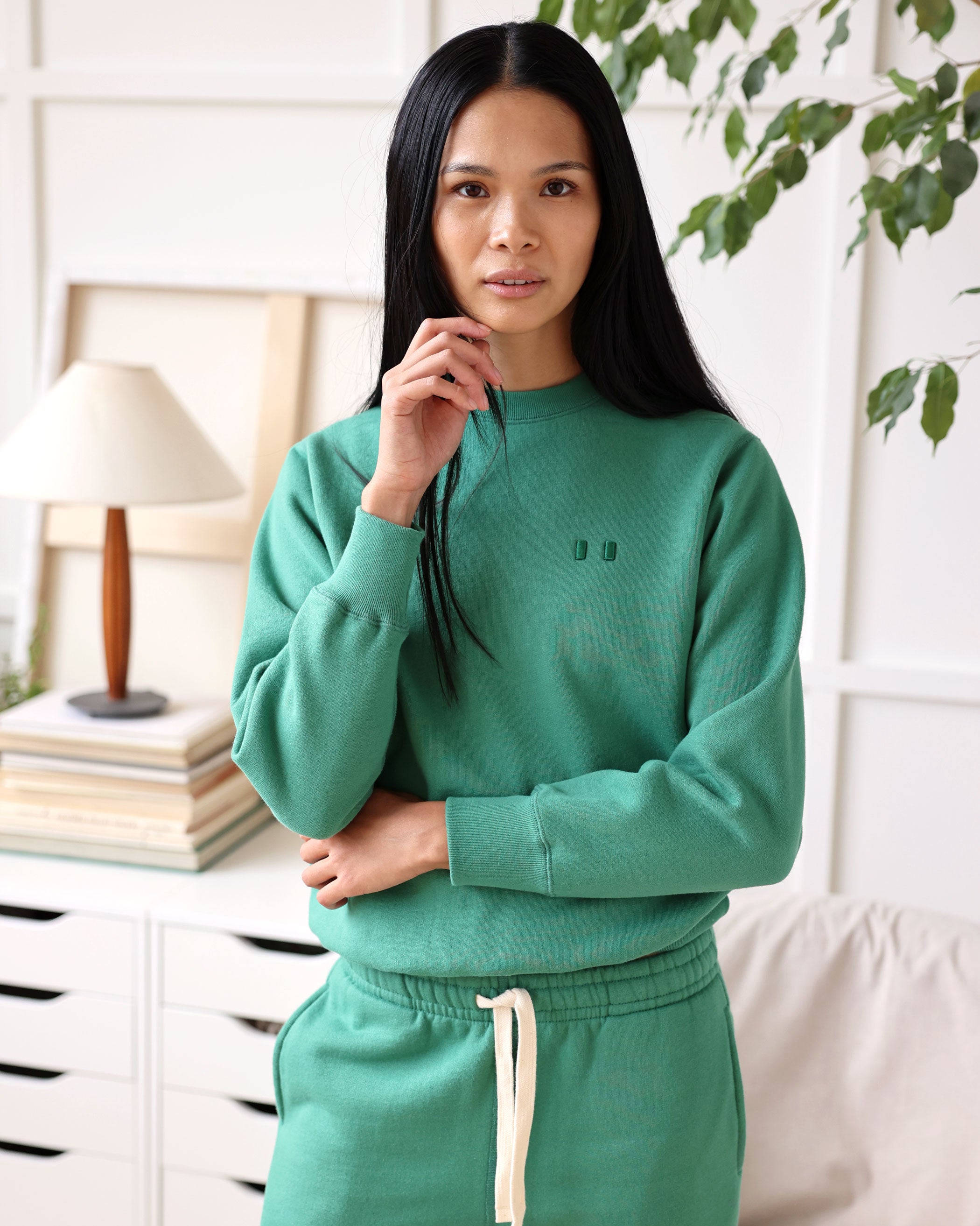 Made in Canada Flag Fleece Sweatshirt Green - Unisex - Province of Canada