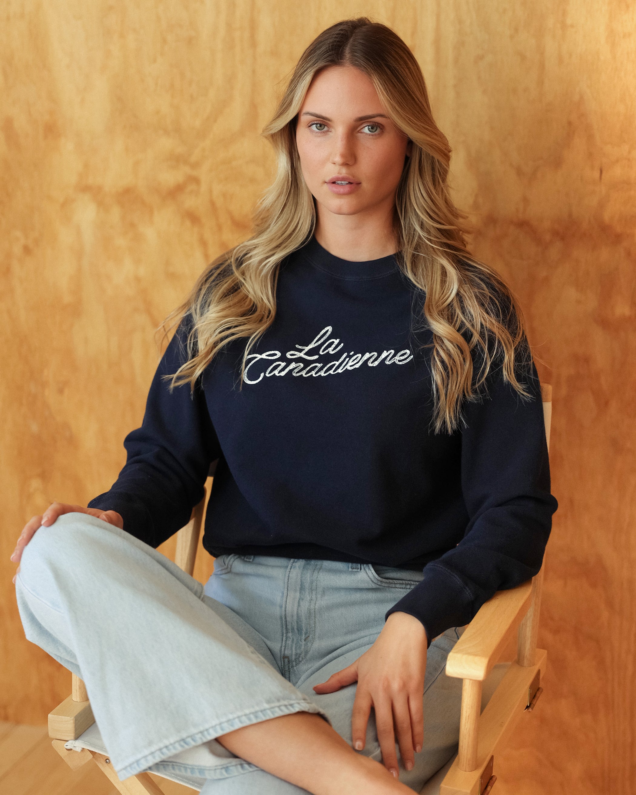 Made in Canada 100% Cotton La Canadienne Sweatshirt Navy Blue - Womens - Province of Canada
