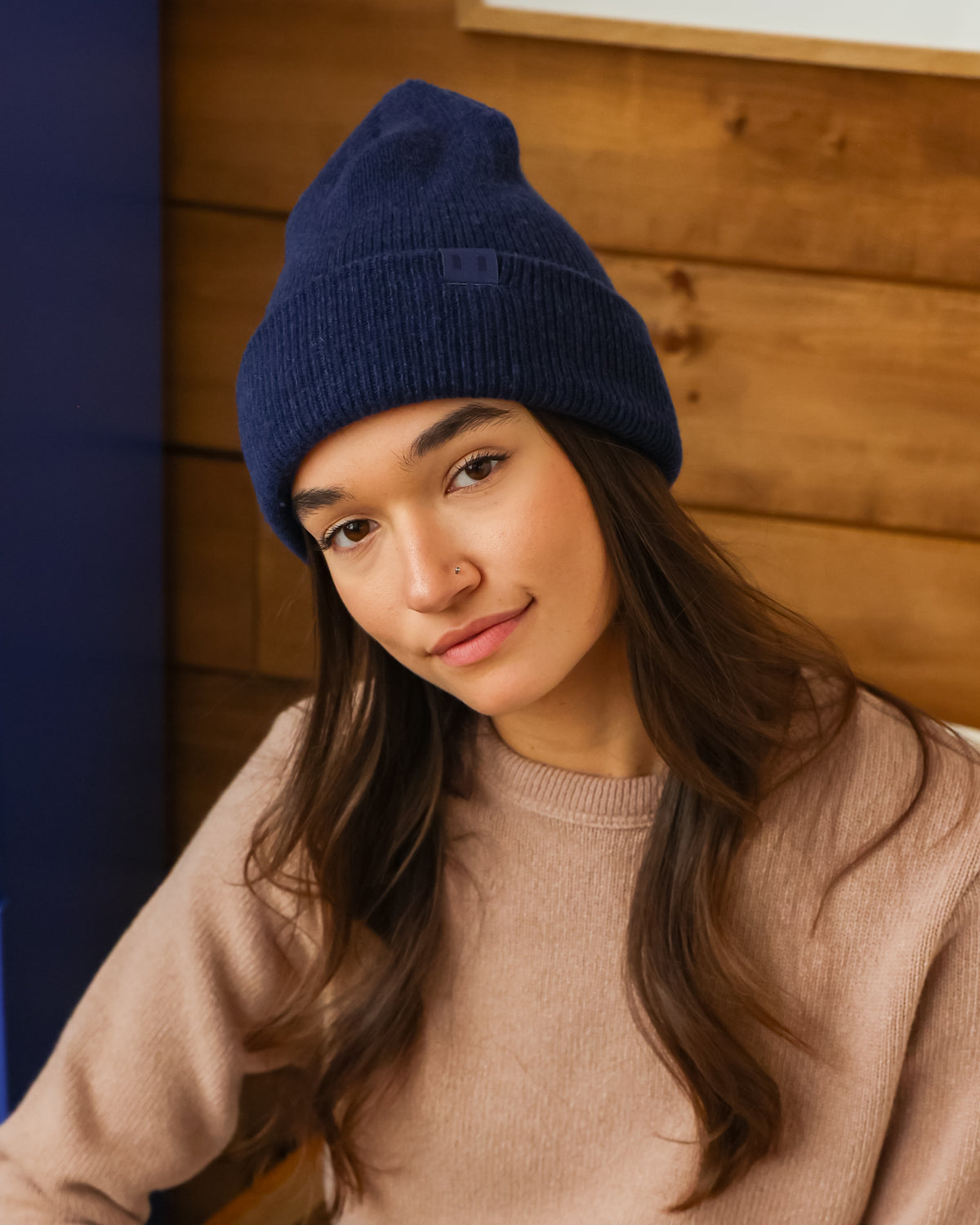 Made in Canada - Cashmere Wool Rib Toque Blue - Province of Canada