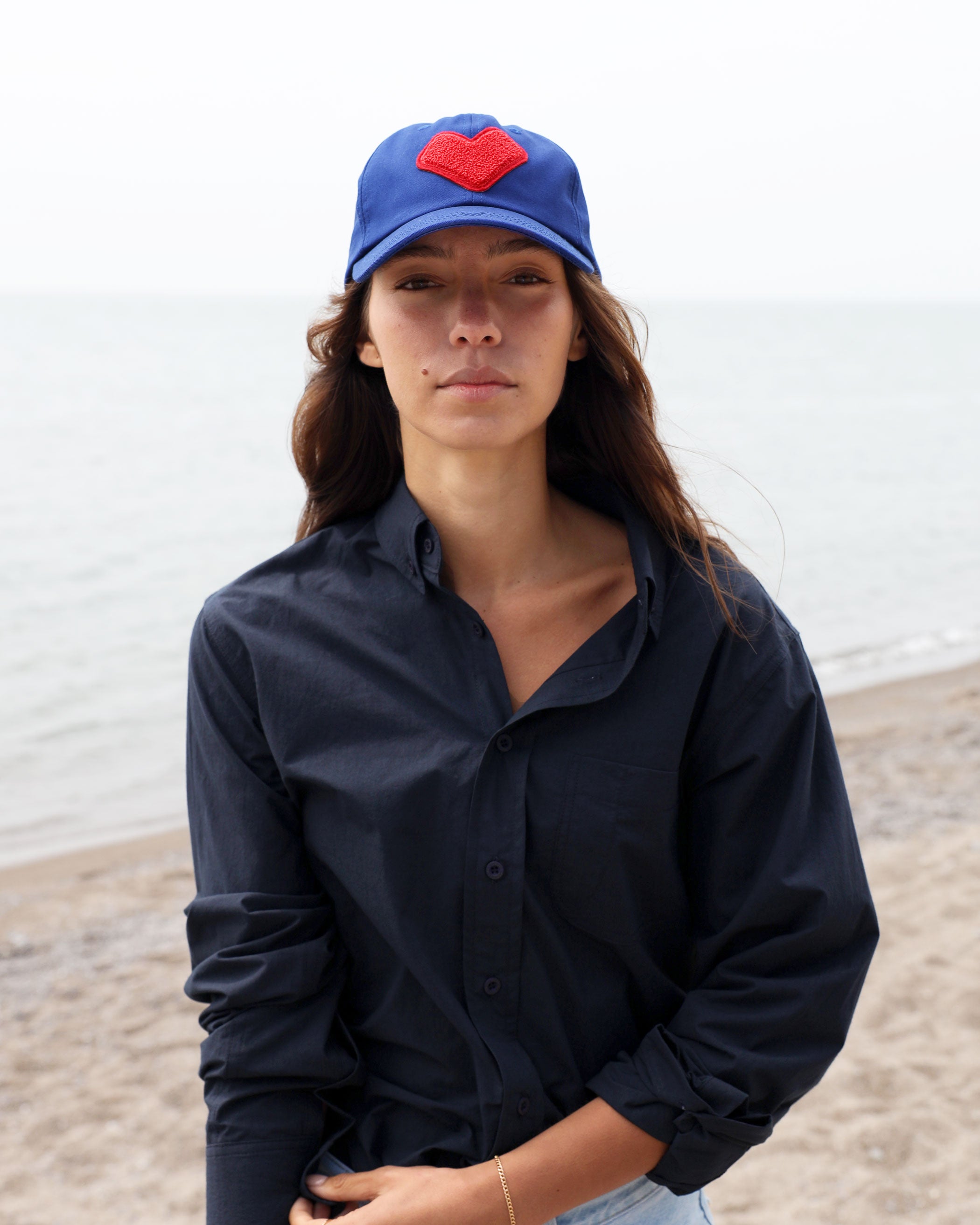 Made in Canada 100% Cotton Heart Baseball Hat Blue - Province of Canada